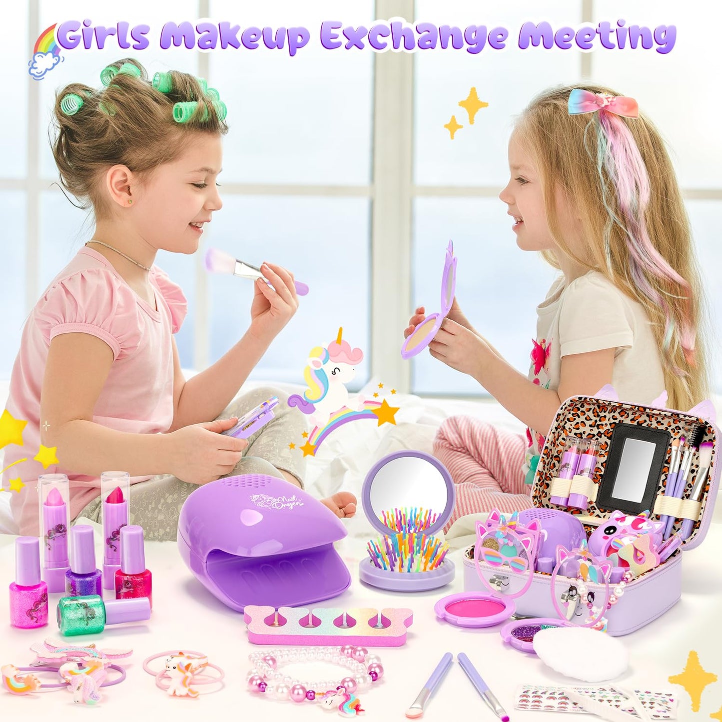 PERRYHOME Kids Makeup Kit for Girls – 2-in-1 Unicorn Cosmetic Set