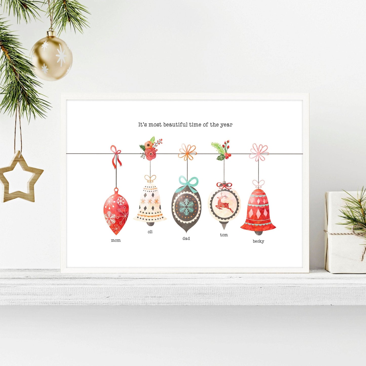 Custom family gifts for Christmas | wall art print