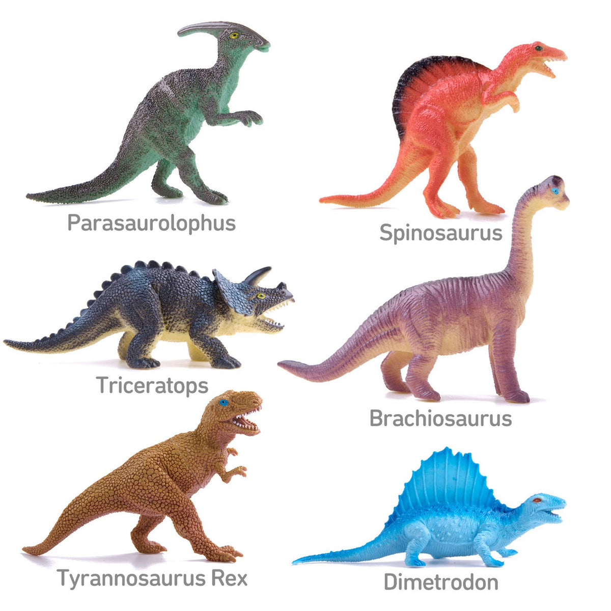 Peruser Dinosaurs 12-Pack: 5-7 Inch Realistic Dino Figures with Book | Gift Set