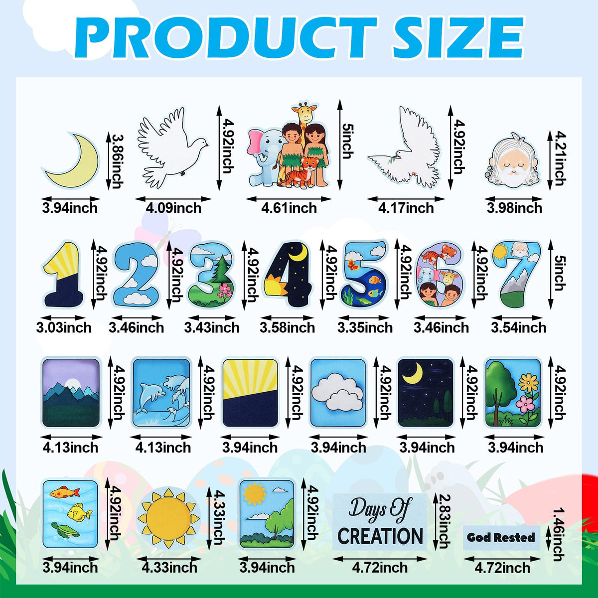 Peryiter Creation Story Felt Board – 23 Days of Creation Bible Storyboard Sets for Preschool & Kids