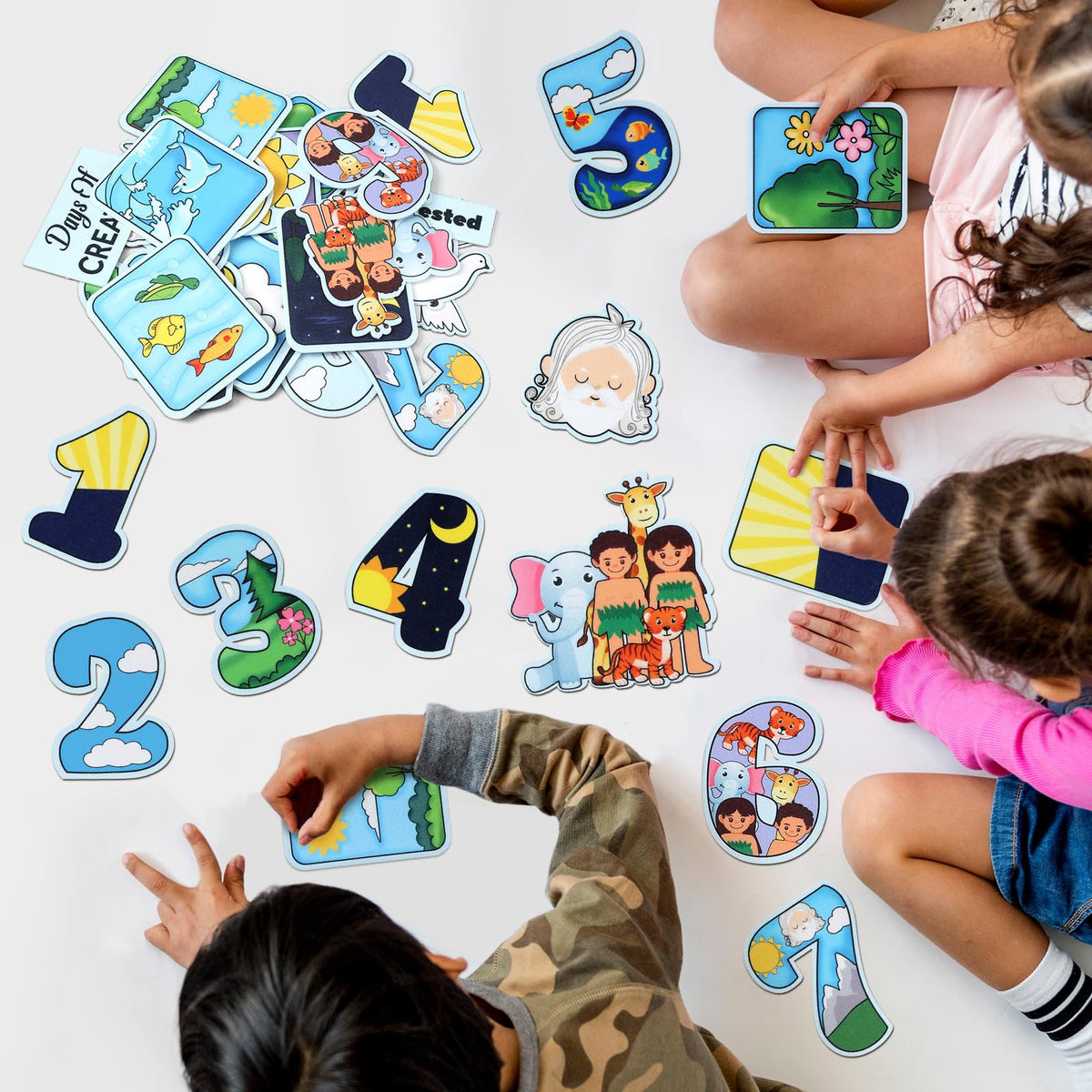 Peryiter Creation Story Felt Board – 23 Days of Creation Bible Storyboard Sets for Preschool & Kids