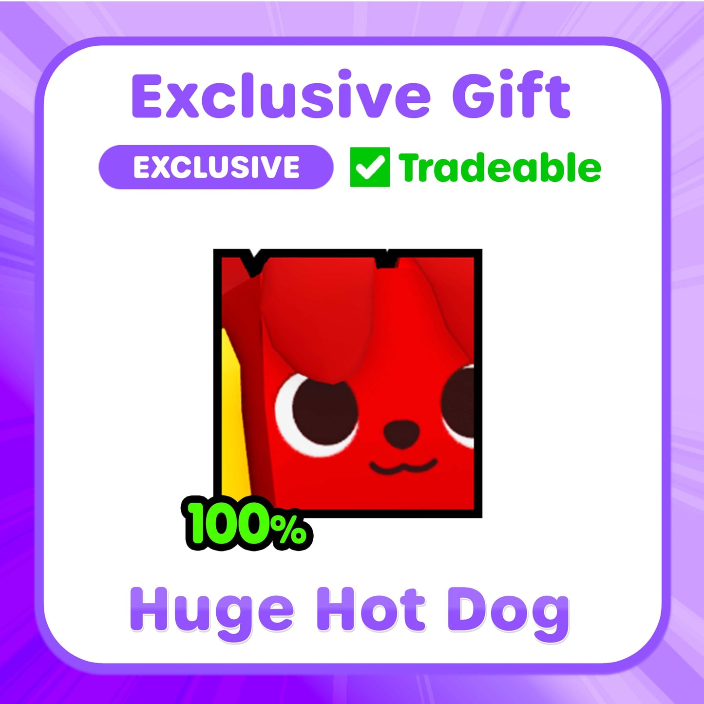 Pet Simulator Hot Dog Huge Pet Plush – 8.5" Tall + Exclusive DLC Code