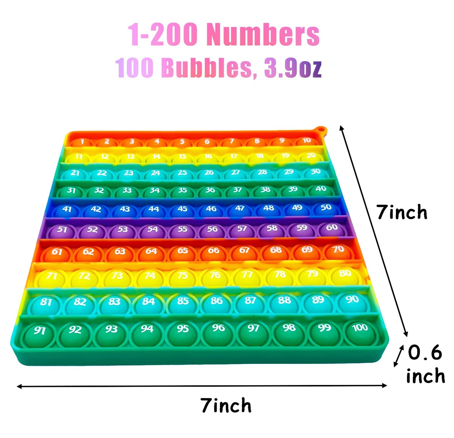 PETBSNVB Double Side 1-200 Number Popper – Montessori Fidget Toy for Kids 3-5