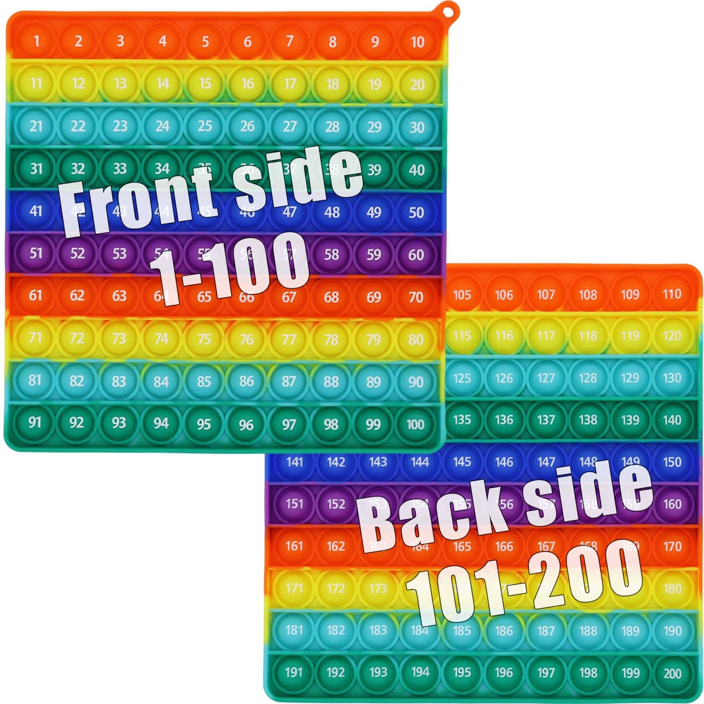 PETBSNVB Double Side 1-200 Pop It - Counting, Row Counter & Learning Toy