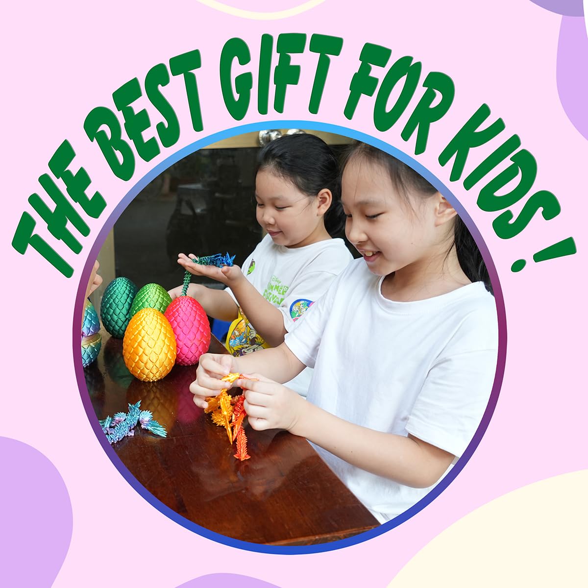 3D Printed Dragon in Egg – Easter Surprise, Fidget Toy, Desk Decor | PETBSNVB
