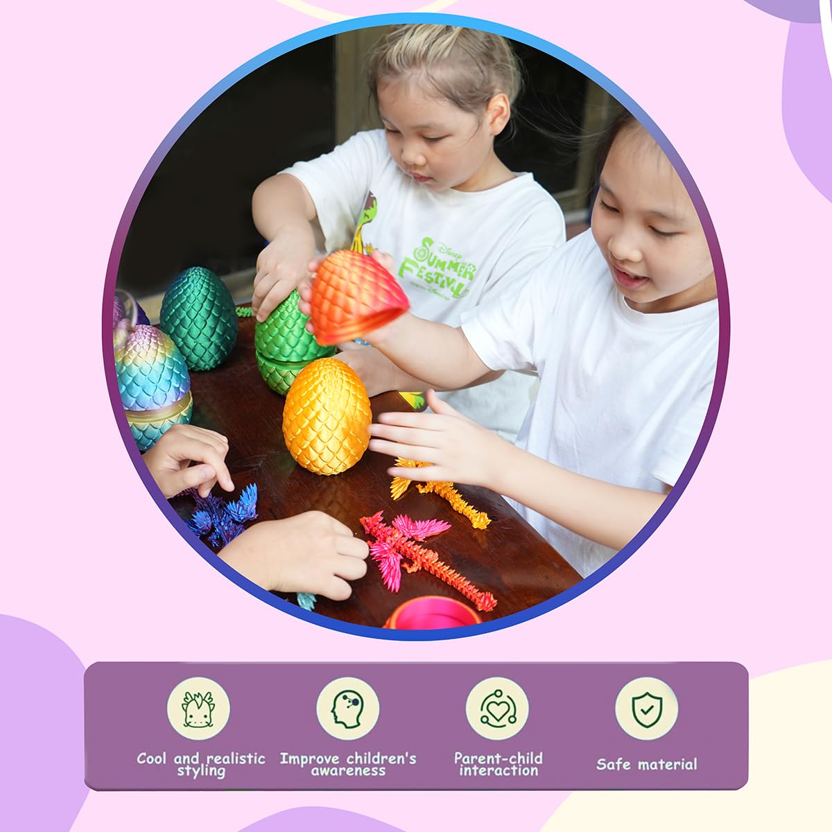 3D Printed Dragon in Egg – Easter Surprise, Fidget Toy, Desk Decor | PETBSNVB