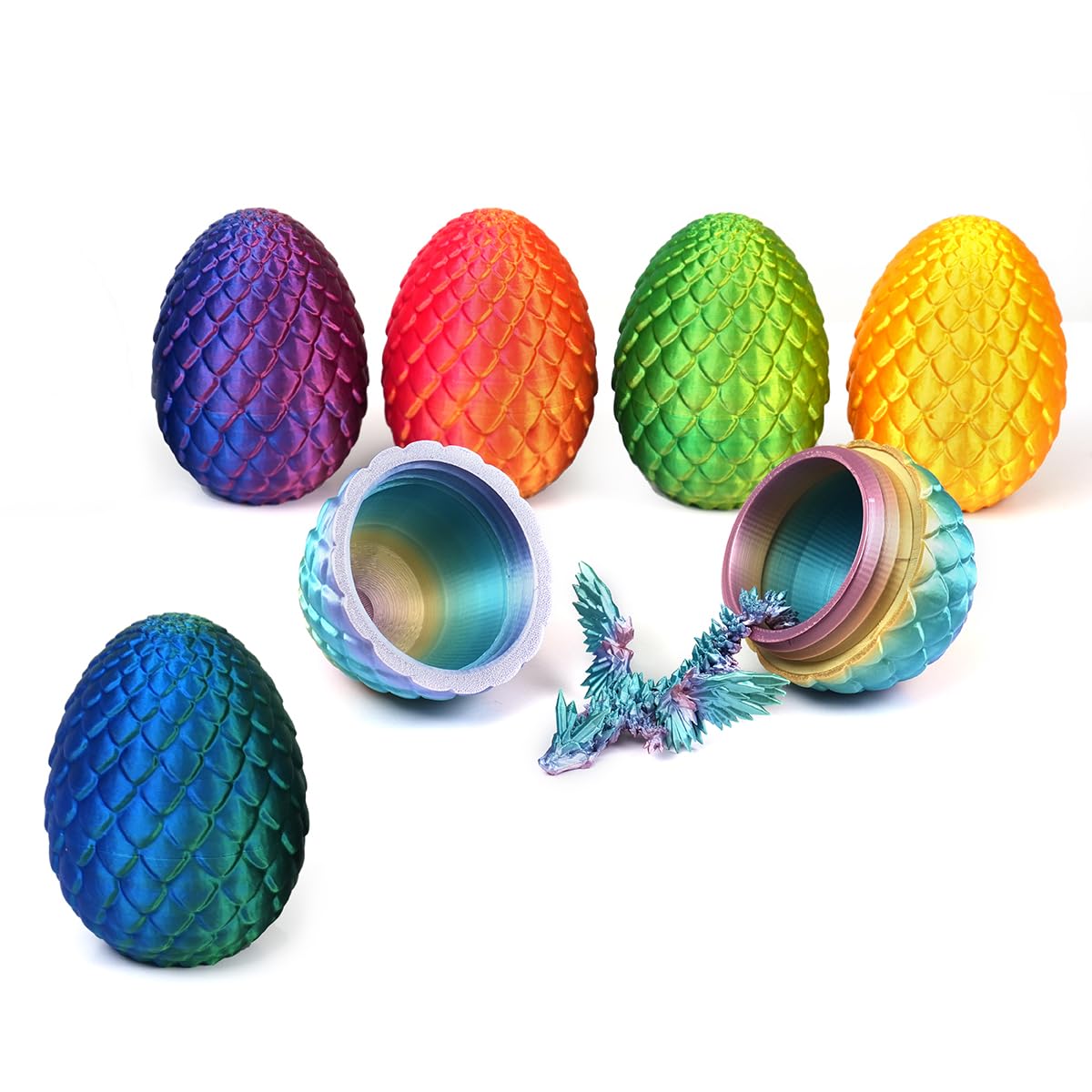 3D Printed Dragon in Egg – Easter Surprise, Fidget Toy, Desk Decor | PETBSNVB