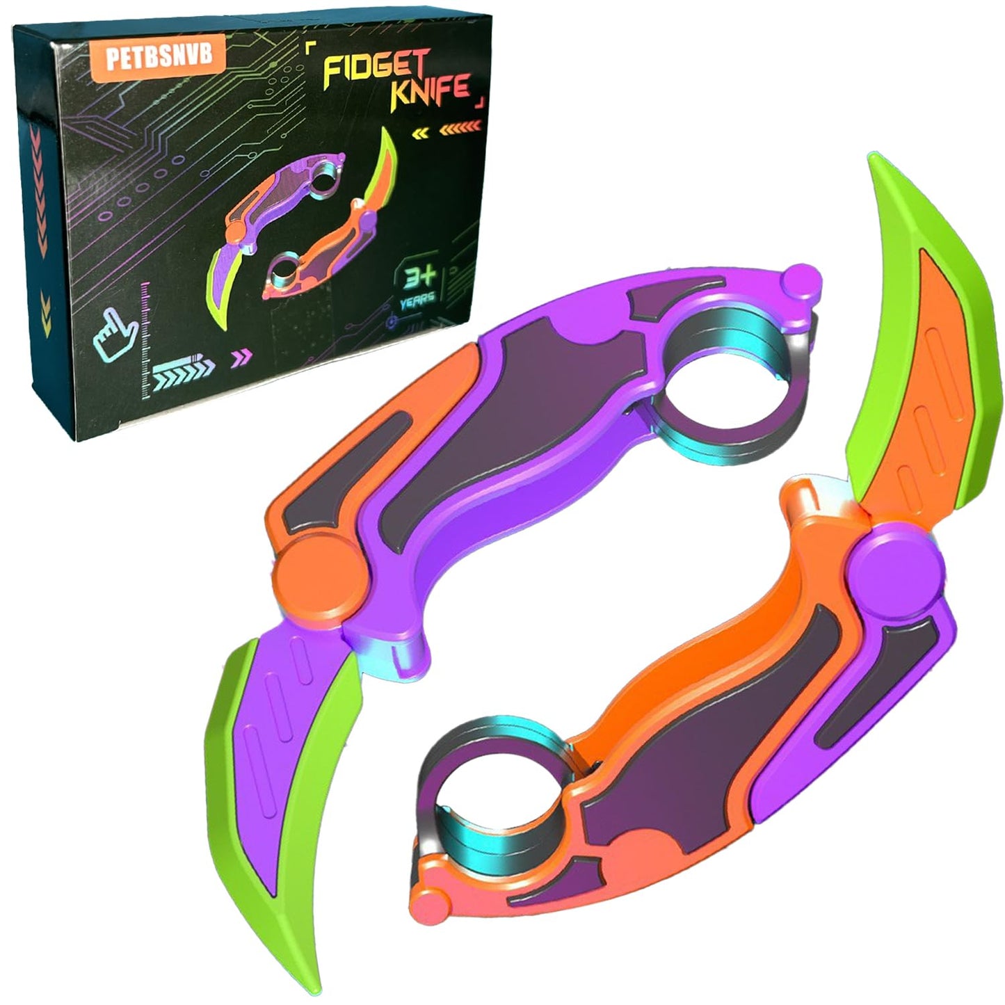 PETBSNVB 2pc Fidget Claw Knife — Gravity Knife Toy for Kids & Adults