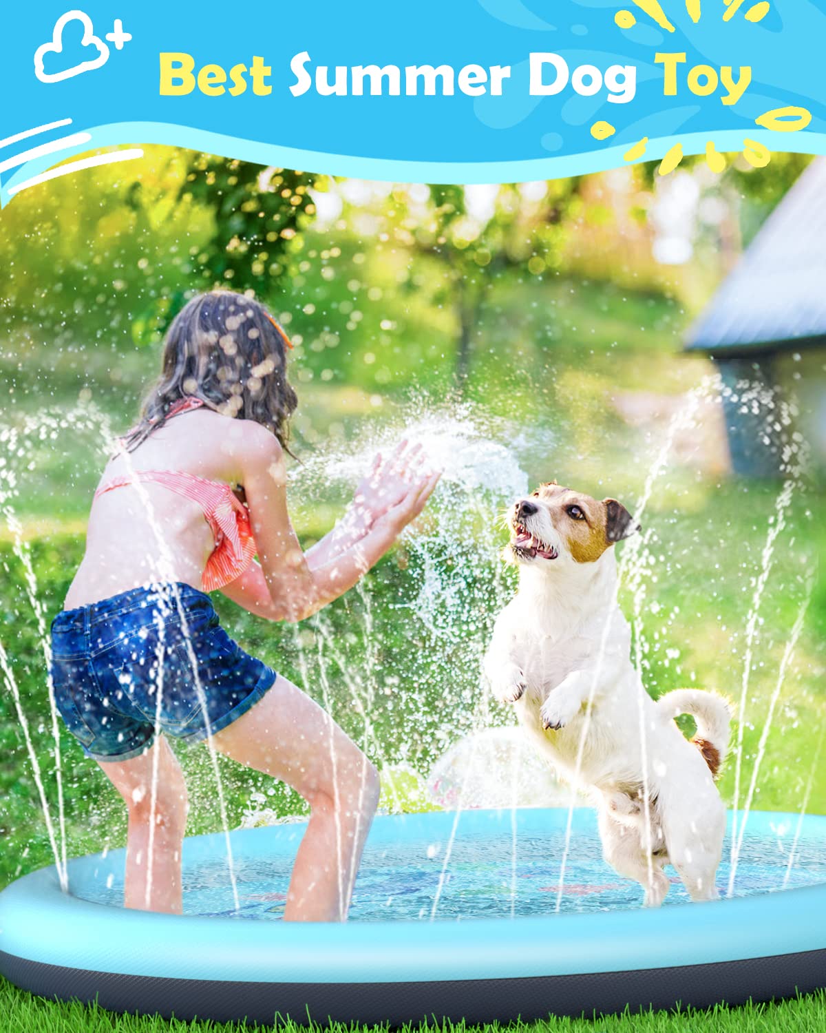 Peteast Ocean-Themed Anti-Slip Splash Pad – 67in, 0.58mm Thick for Kids and Dogs
