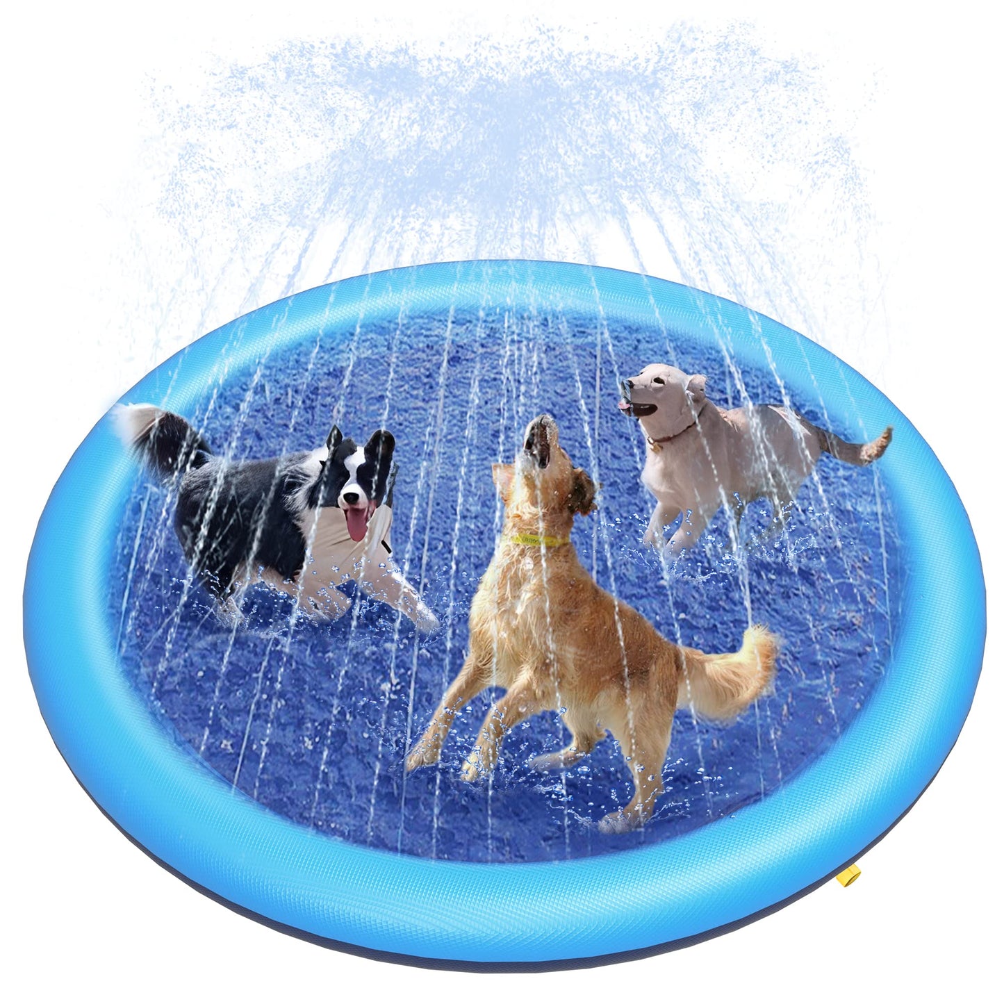 Peteast Splash Pad for Dogs & Kids – 67in Anti-Slip Water Play Mat for Large Dogs