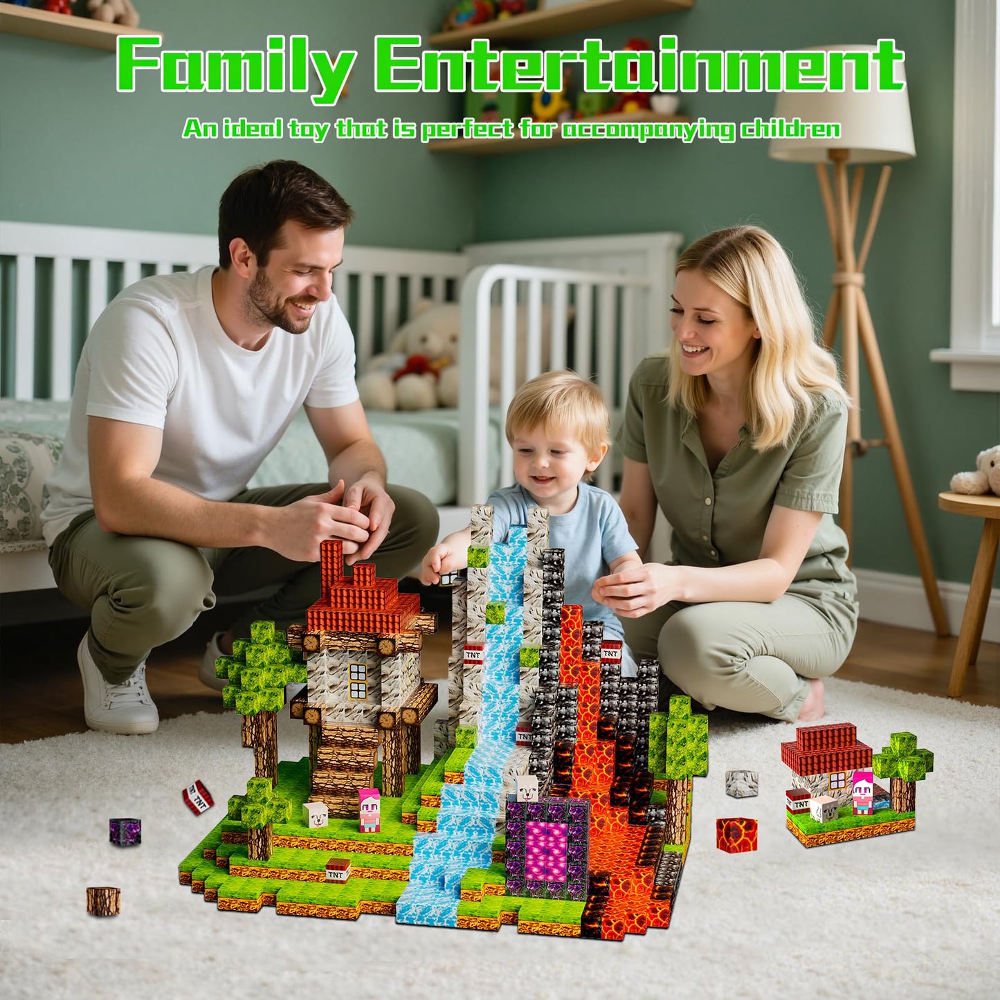 Petenjoy Magnetic Blocks 126 PCS – 1-Inch Magnetic Building Toy Set for Kids Ages 4-12