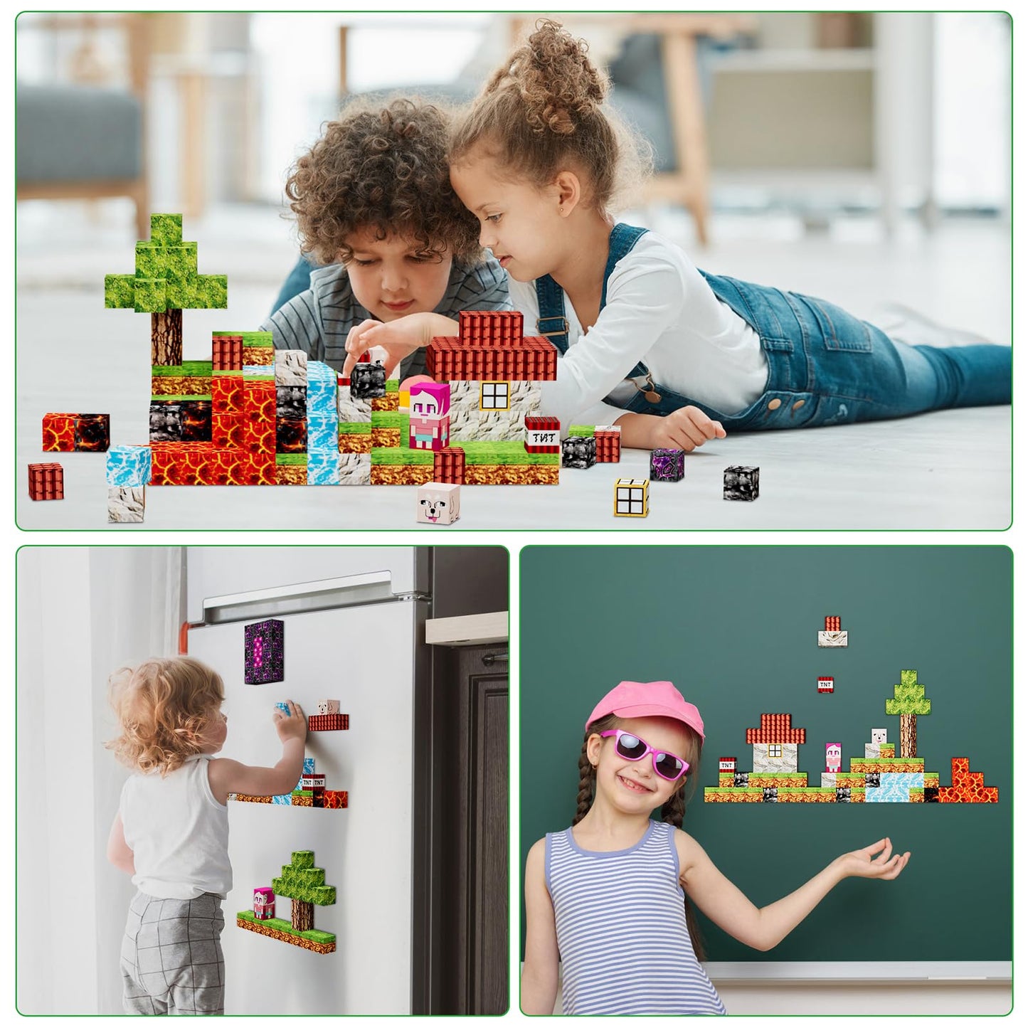 Petenjoy Magnetic Blocks 126 PCS – 1-Inch Magnetic Building Toy Set for Kids Ages 4-12