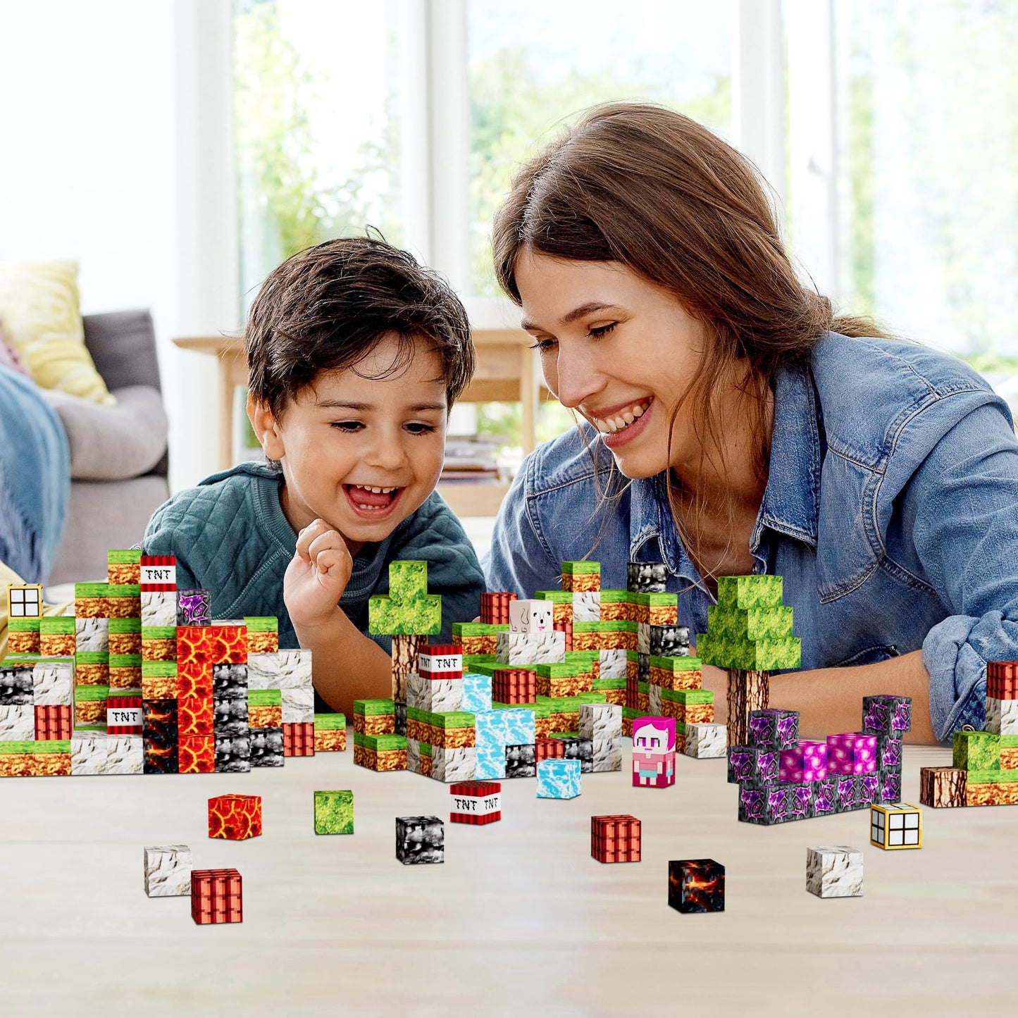 Petenjoy Magnetic Blocks 126 PCS – 1-Inch Magnetic Building Toy Set for Kids Ages 4-12