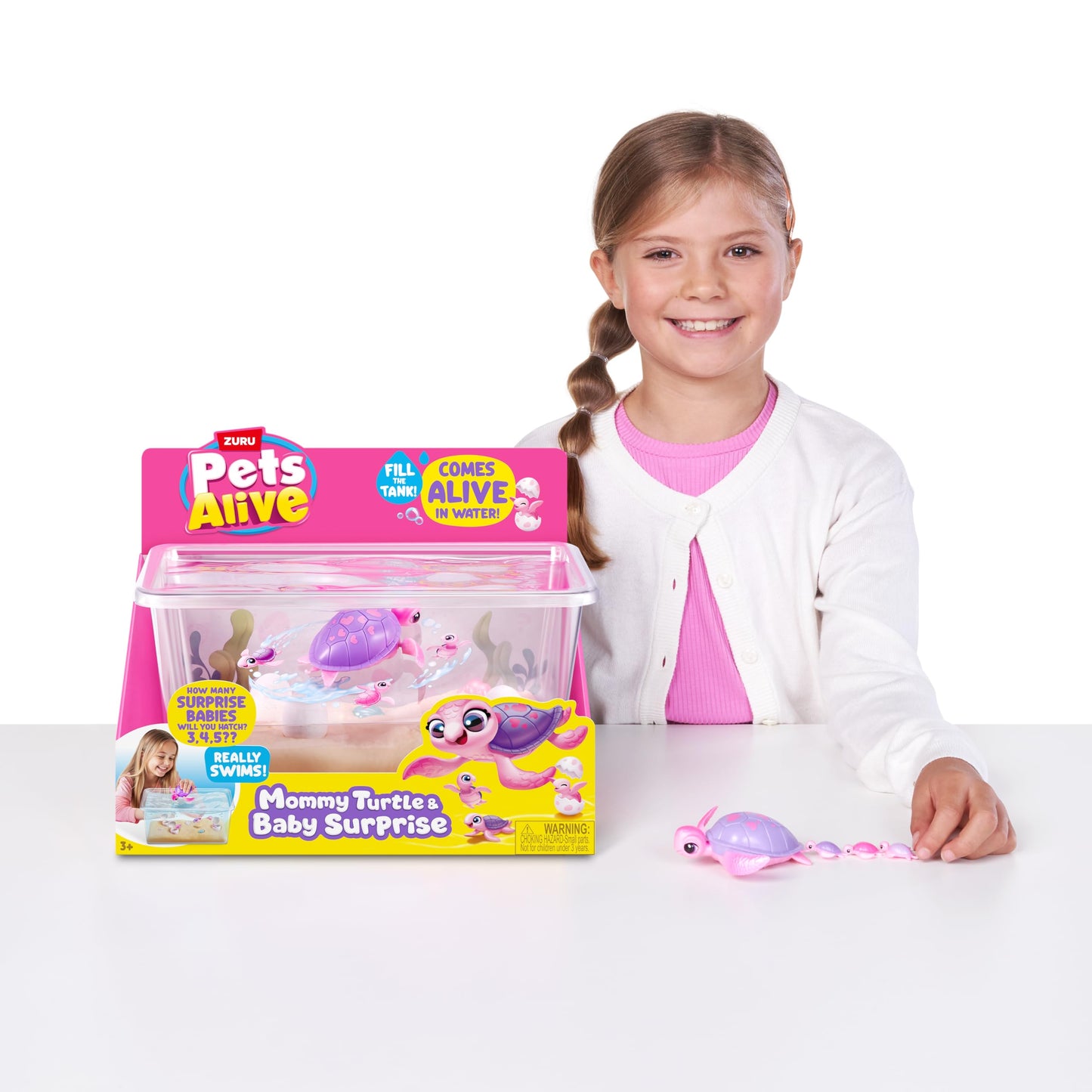 Pets Alive Mommy Turtle Surprise by ZURU - Interactive Hatchling Turtle Toy