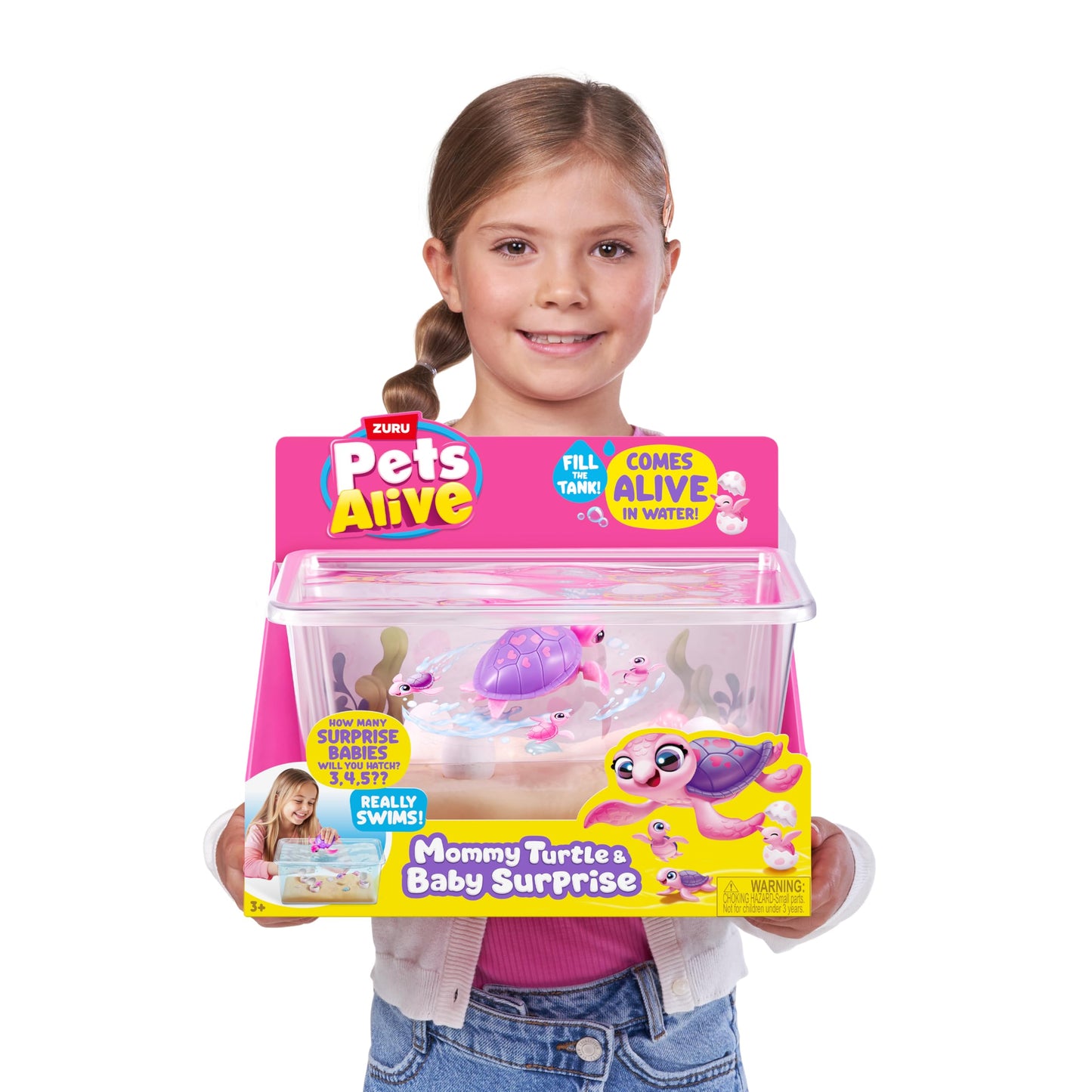 Pets Alive Mommy Turtle Surprise by ZURU - Interactive Hatchling Turtle Toy