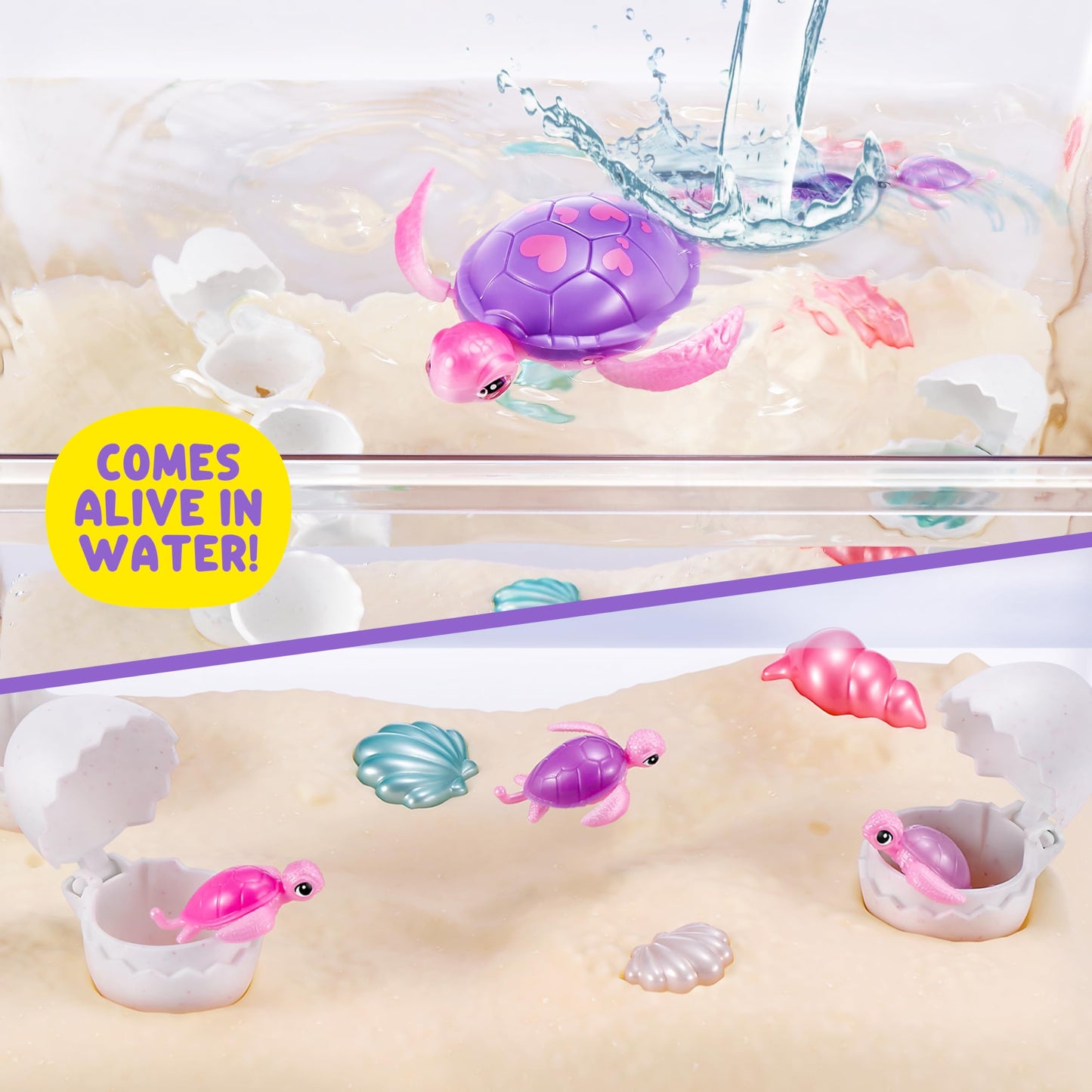 Pets Alive Mommy Turtle Surprise by ZURU - Interactive Hatchling Turtle Toy
