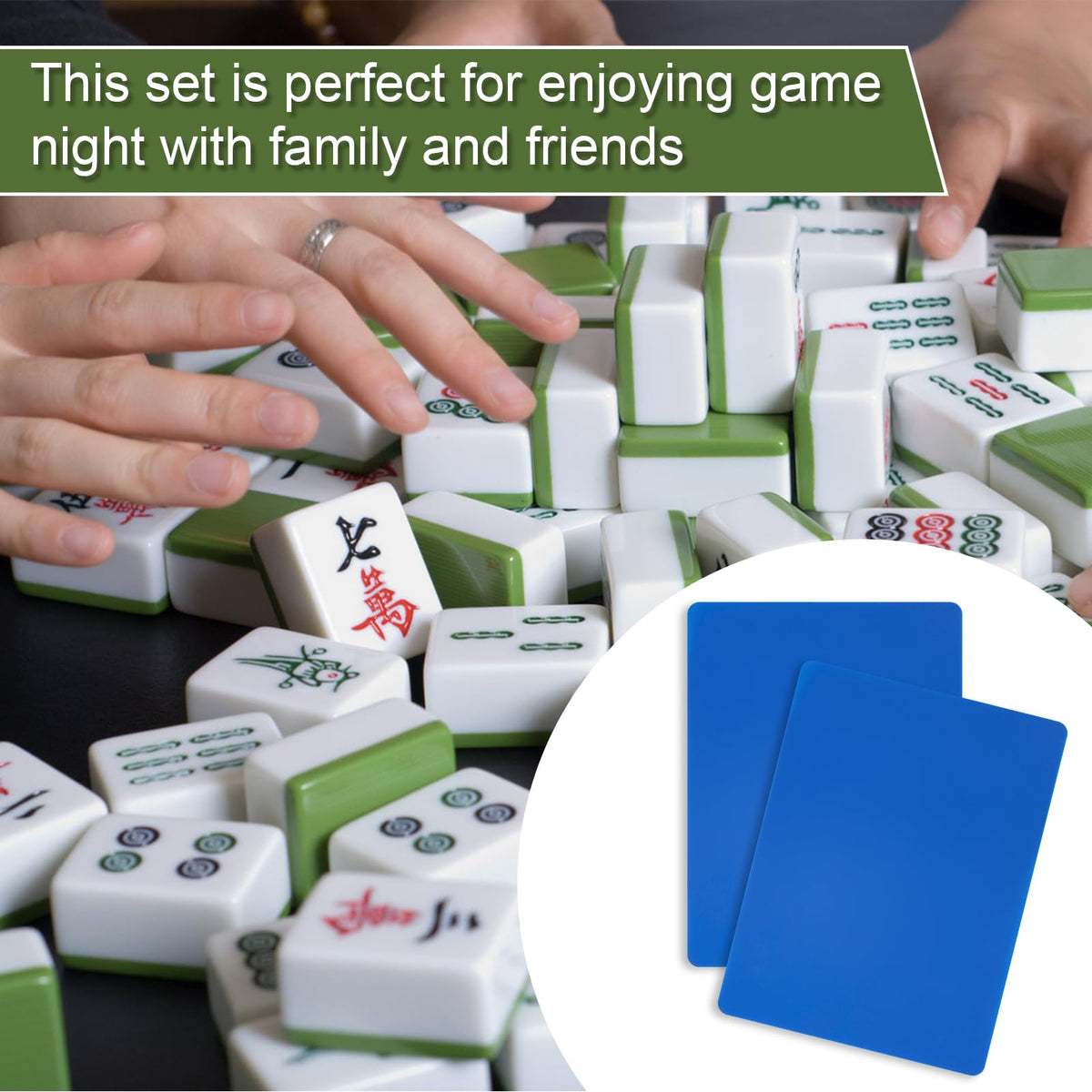 PEUTIER 4pcs Mahjong Tile Mixer Shuffler – Premium Plastic, Portable Mahjong Accessory (Blue)