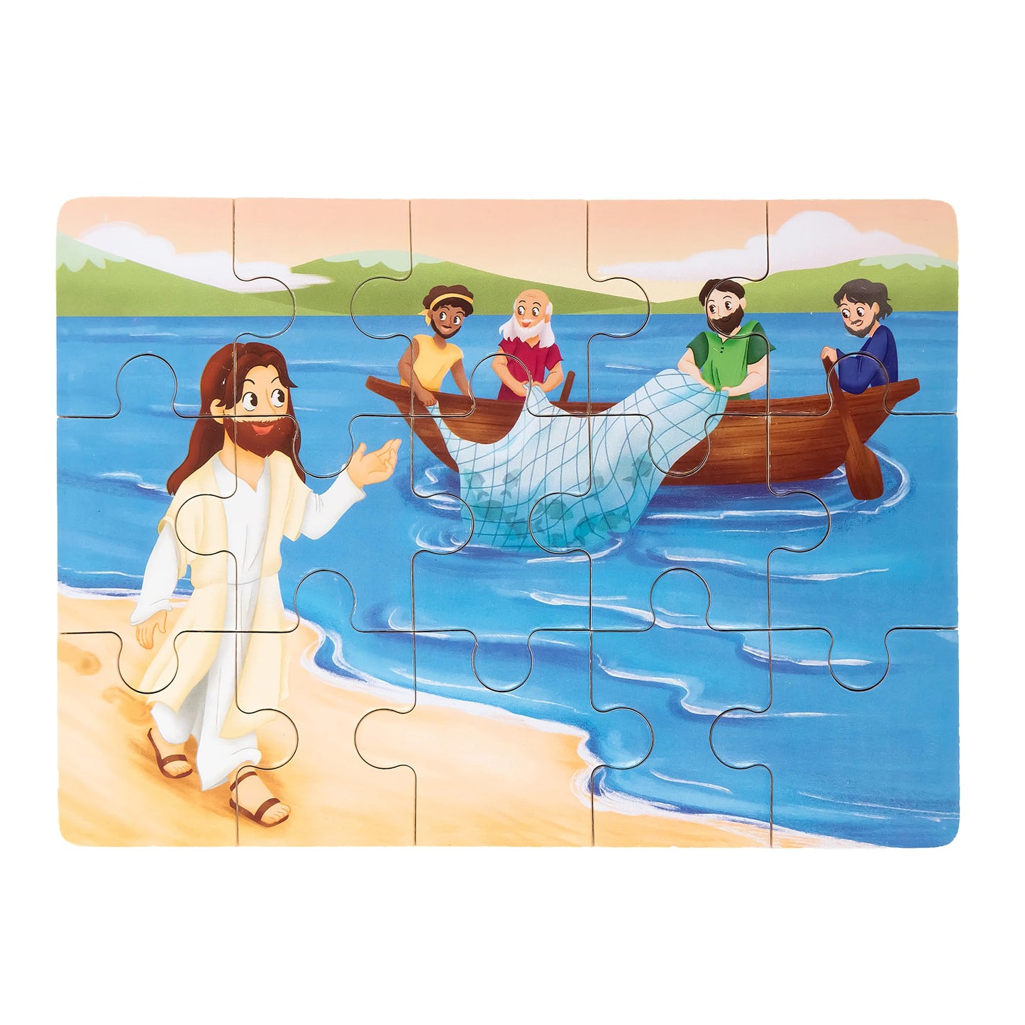 PEYO PALS Bible Puzzles for Kids 4-6 | 4-in-1 Jigsaw Set (15 pcs) | Christian Gifts