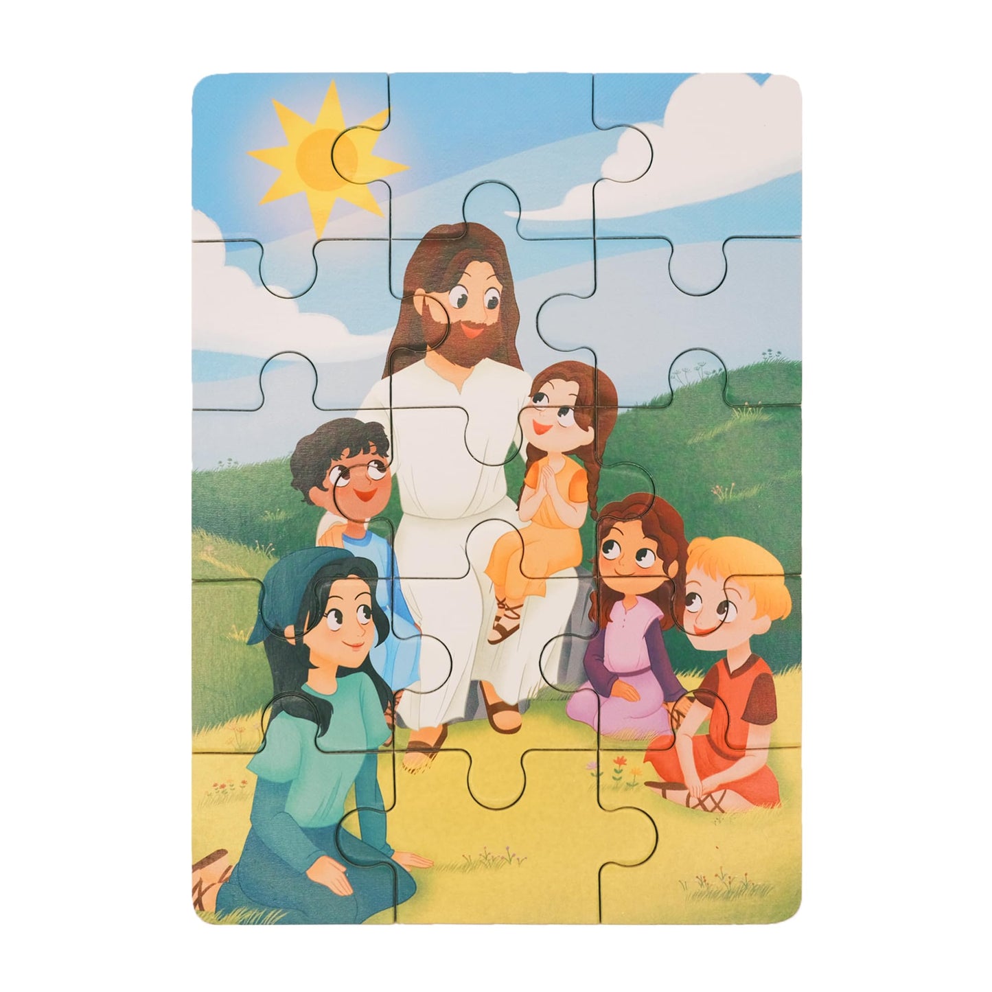PEYO PALS Bible Puzzles for Kids 4-6 | 4-in-1 Jigsaw Set (15 pcs) | Christian Gifts