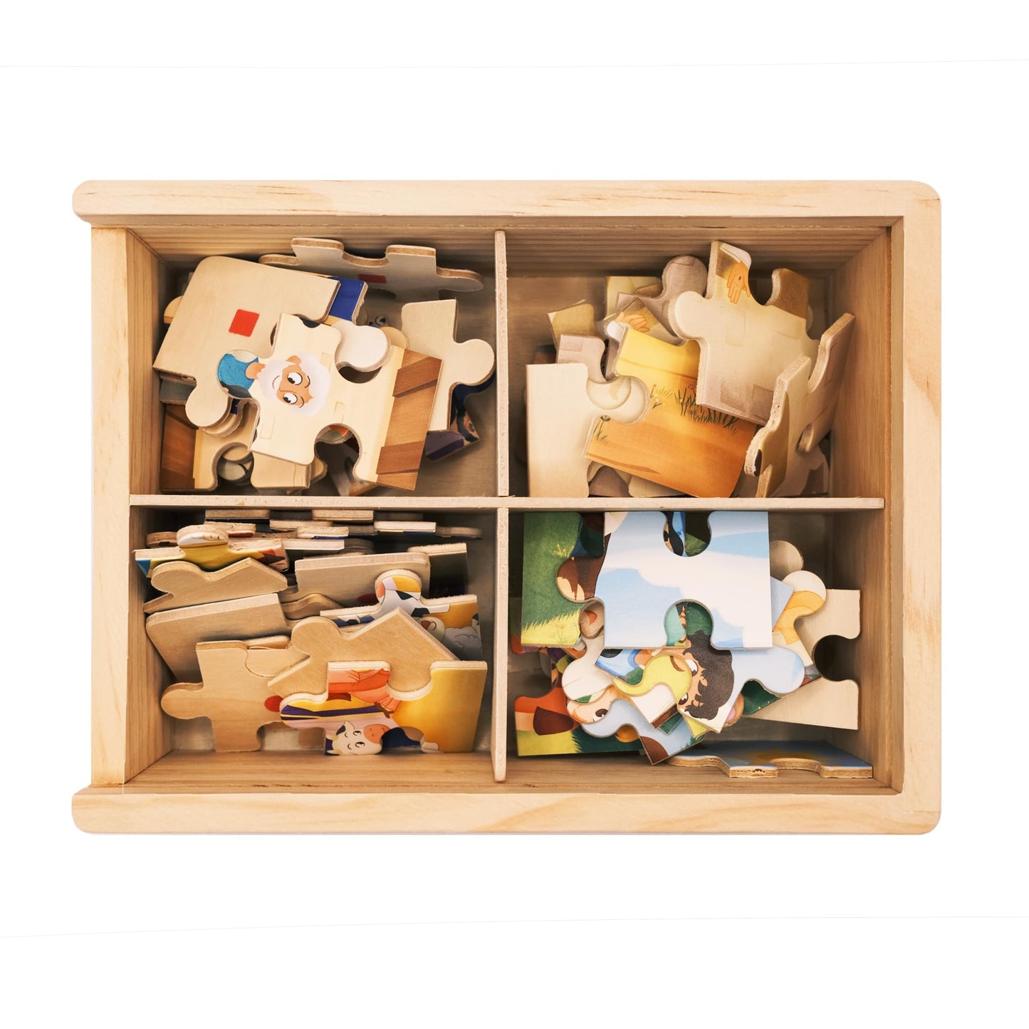 PEYO PALS Bible Puzzles for Kids 4-6 | 4-in-1 Jigsaw Set (15 pcs) | Christian Gifts
