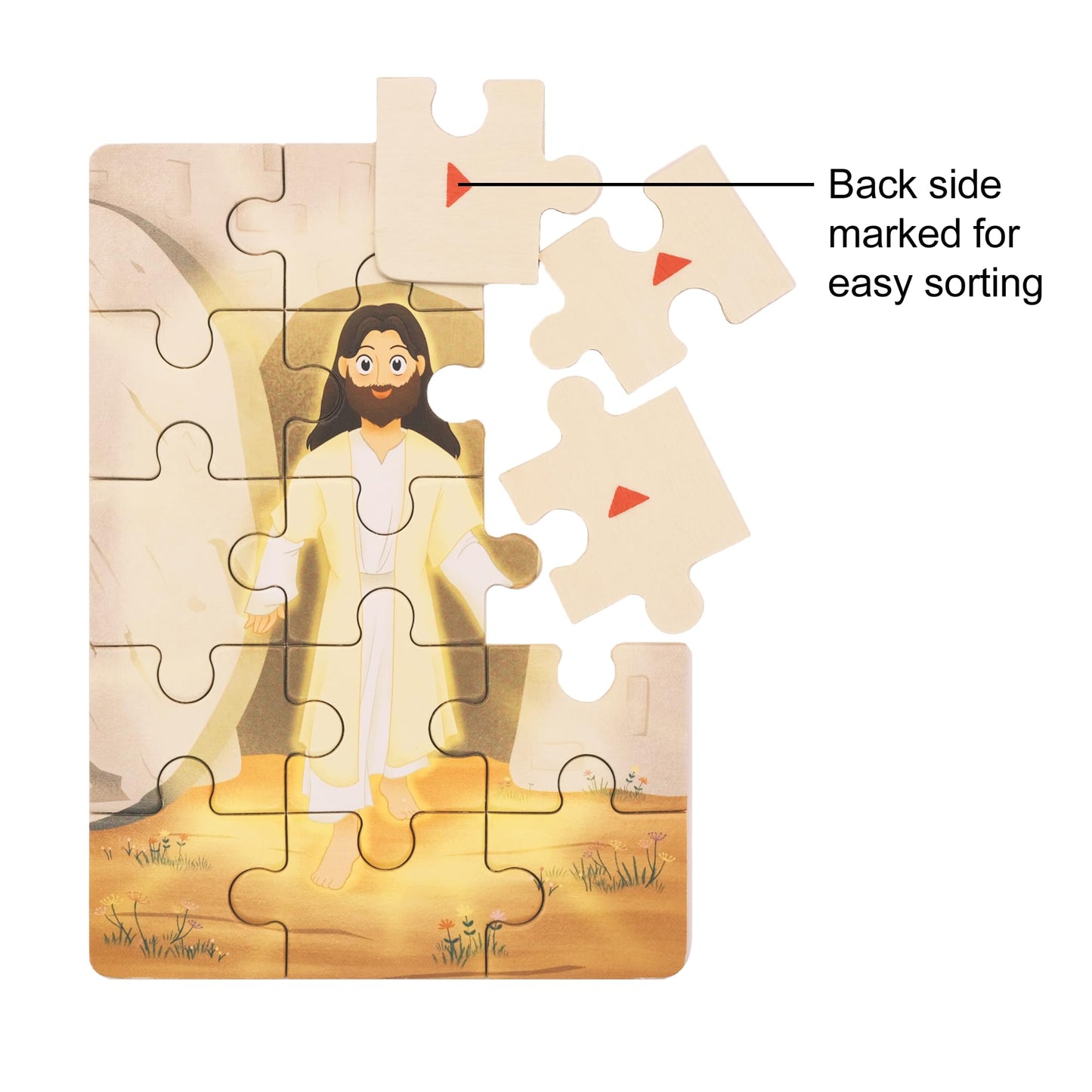 PEYO PALS Bible Puzzles for Kids 4-6 | 4-in-1 Jigsaw Set (15 pcs) | Christian Gifts