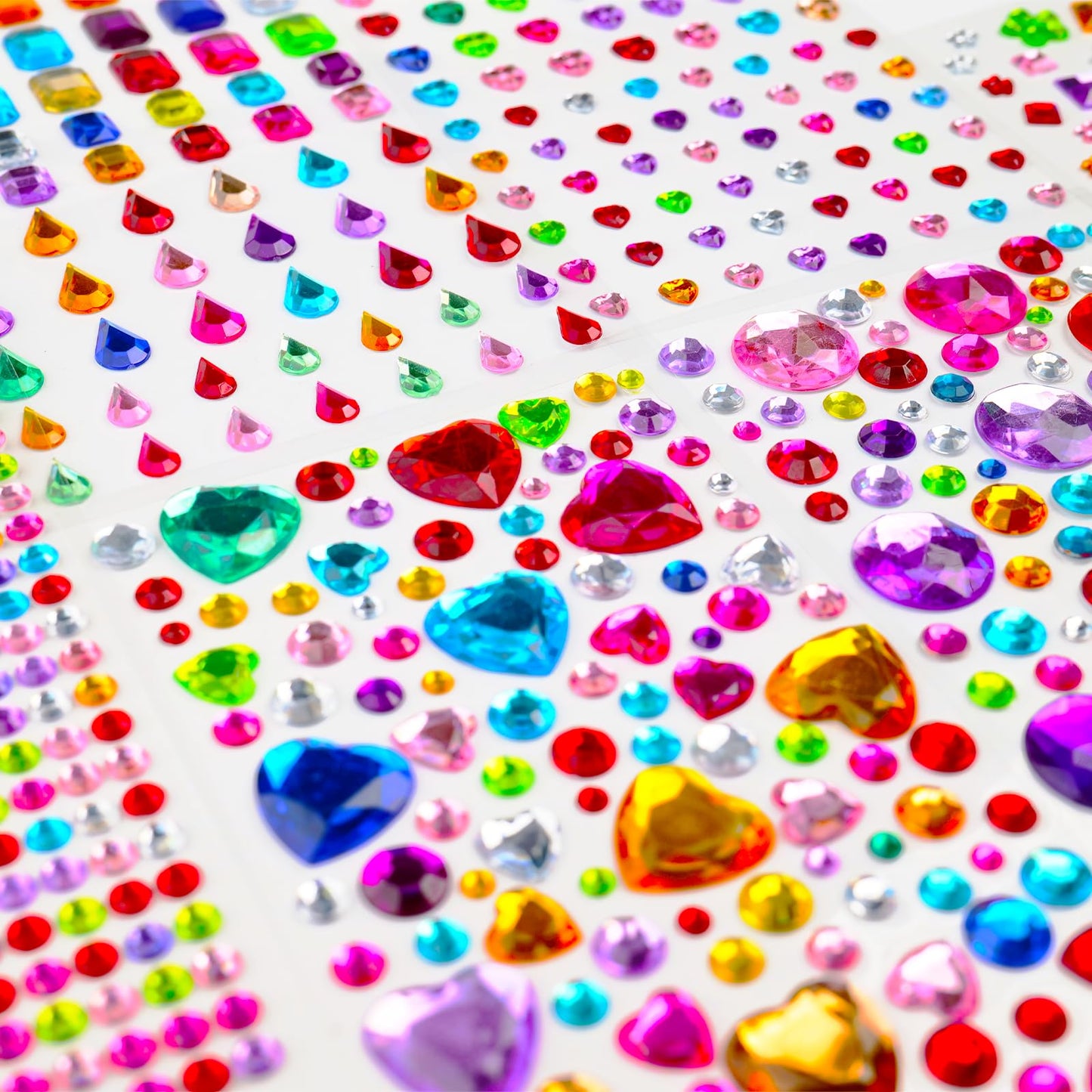 PFPNEZR 3500pcs Gem Stickers for Crafts – 12 Sheets Rhinestones for DIY Projects