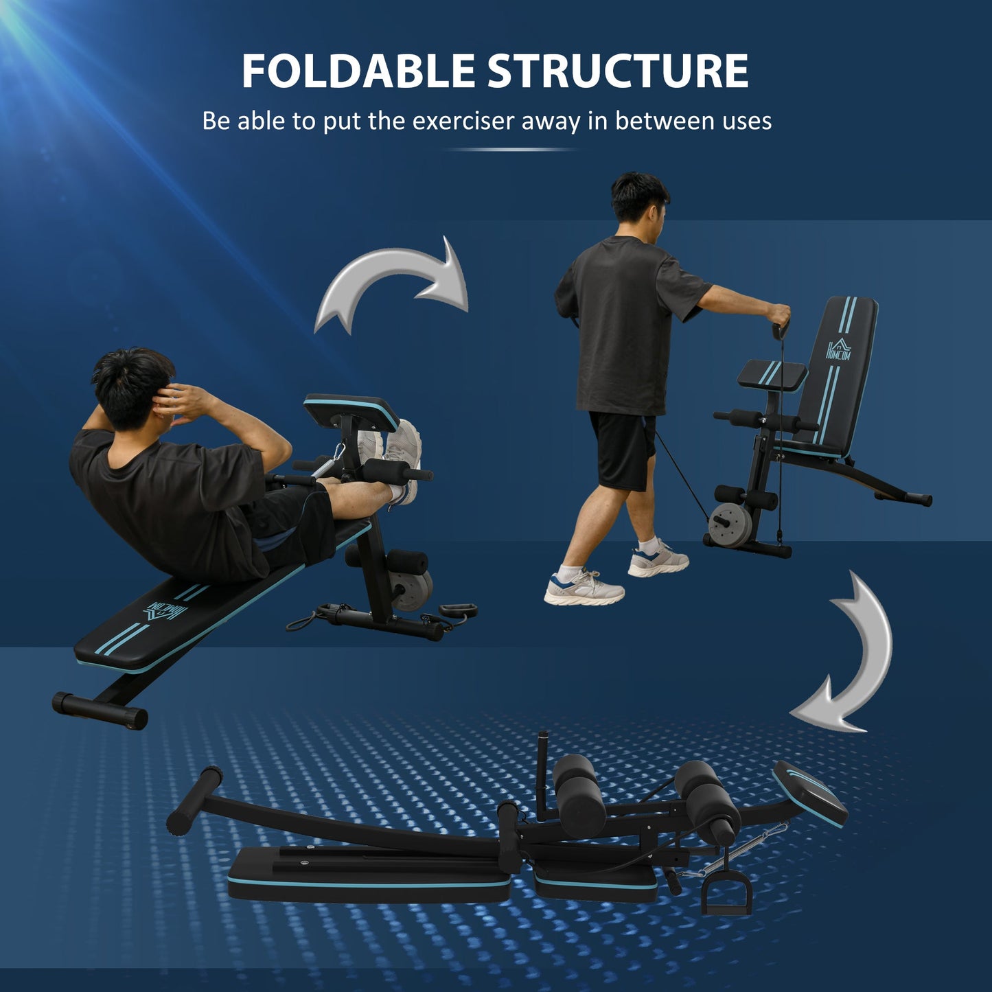HOMCOM Foldable Dumbbell Bench Weight Training 7 Incline Adjustable