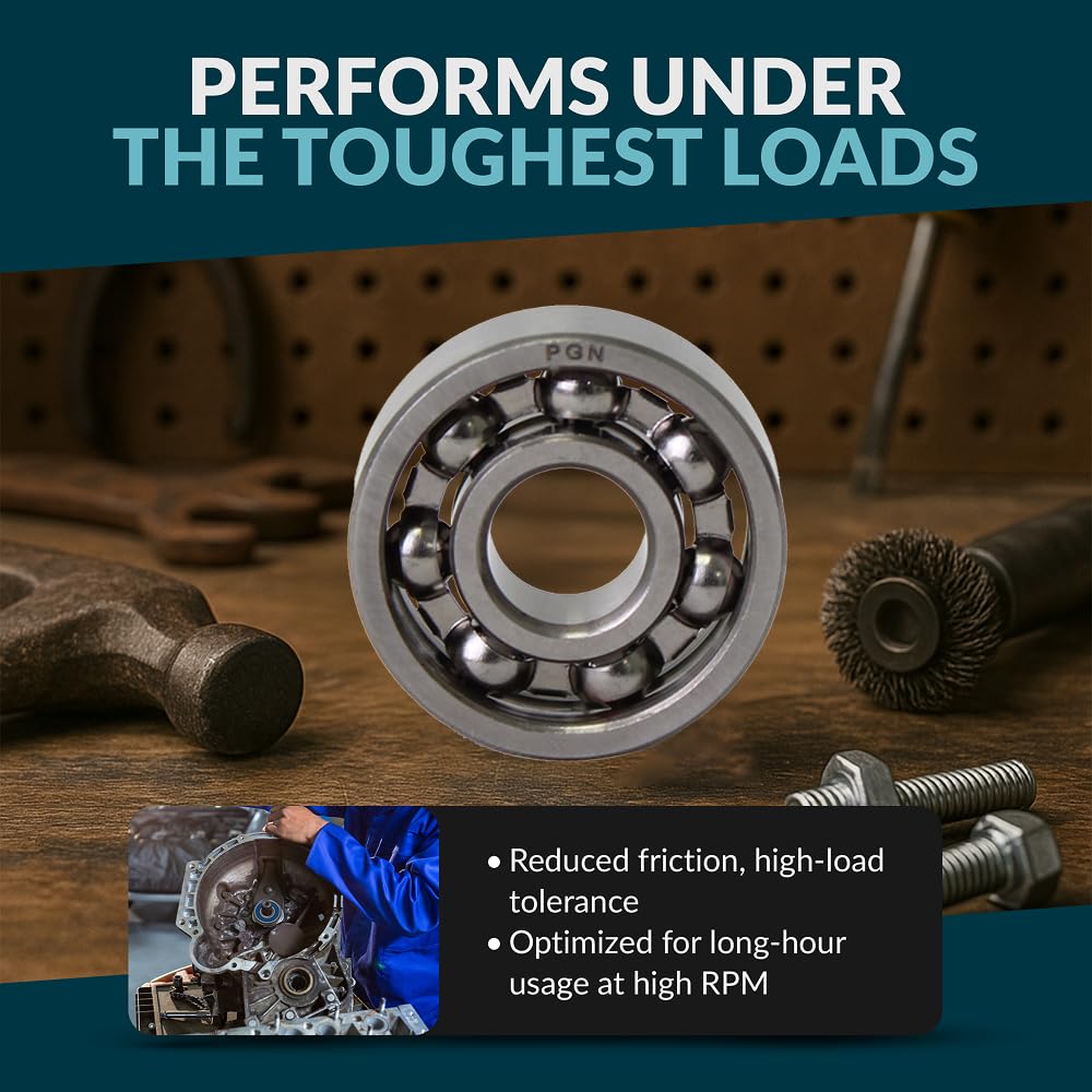 PGN Bearings 10-Piece 608 Open Fidget Spinner Bearings — Chrome Steel, 8x22x7, Ball Center Replacement Kit