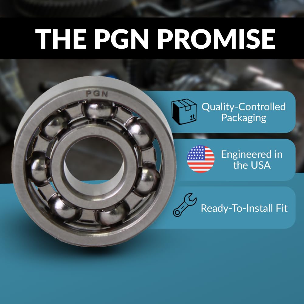 PGN Bearings 10-Piece 608 Open Fidget Spinner Bearings — Chrome Steel, 8x22x7, Ball Center Replacement Kit