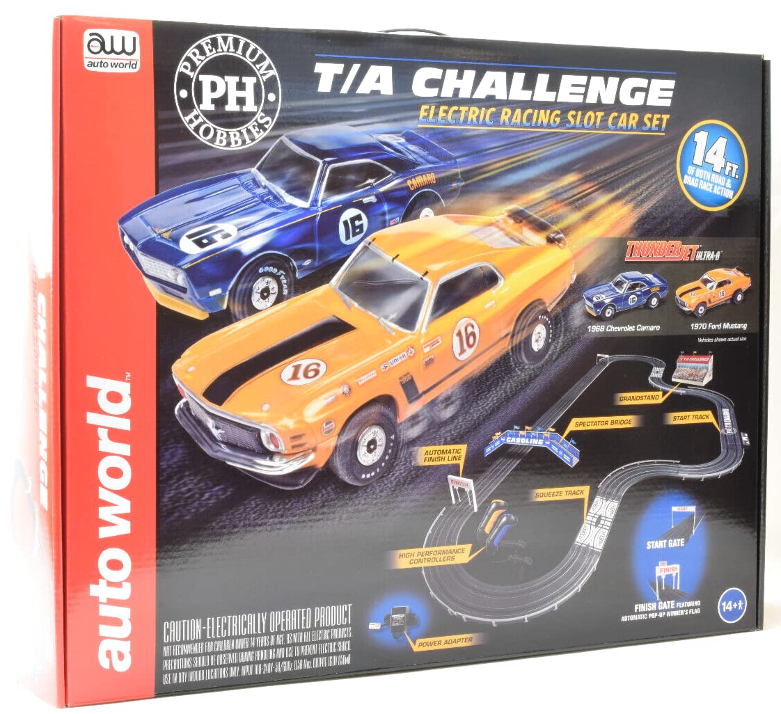 PH Premium Hobbies CP7973: Mustang vs Camaro HO Slot Car Race Set