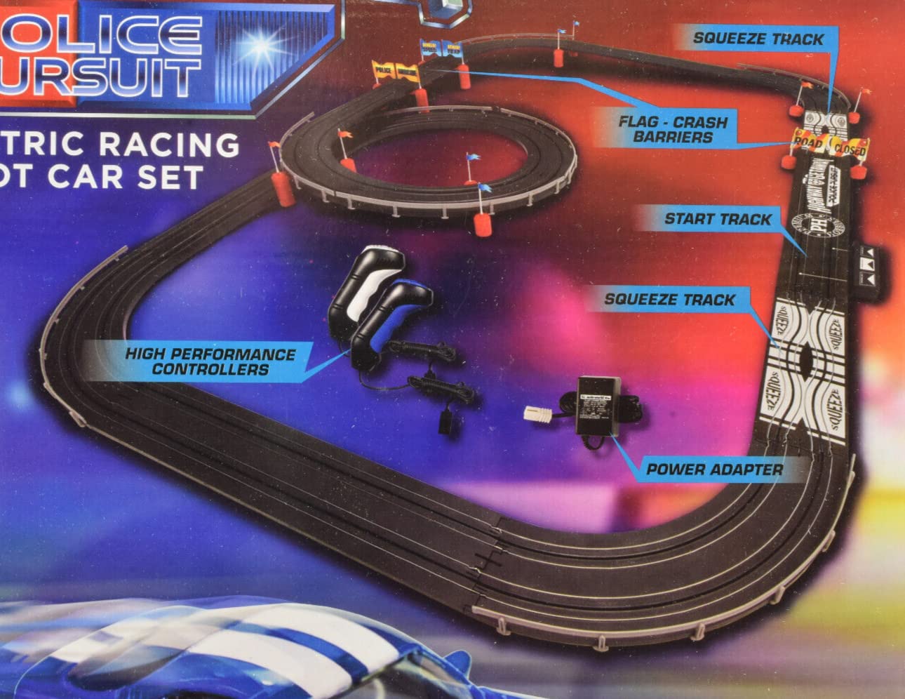 PH Premium Hobbies Auto World Highway Getaway: Mustang vs Viper HO Slot Car Set CP7974