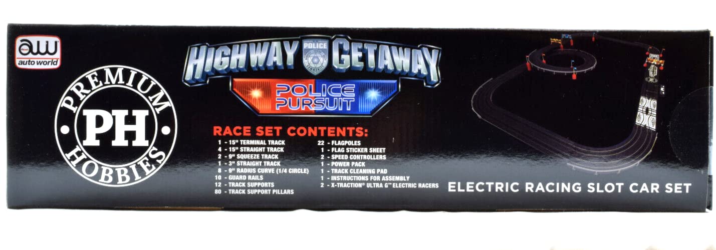 PH Premium Hobbies Auto World Highway Getaway: Mustang vs Viper HO Slot Car Set CP7974
