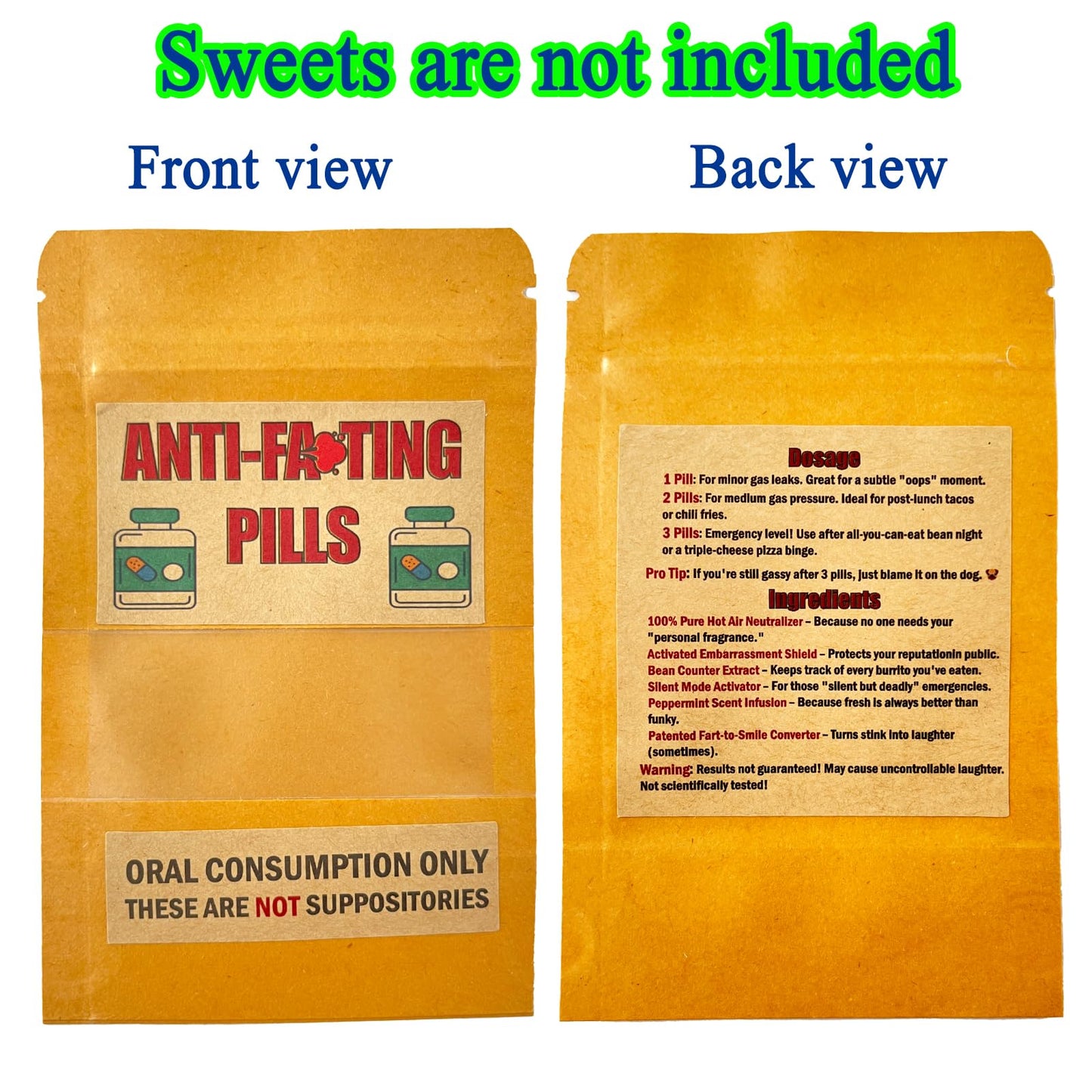 PHAWNGU 2 Pack Gag Gifts – Anti-Farting Pill Box for Men