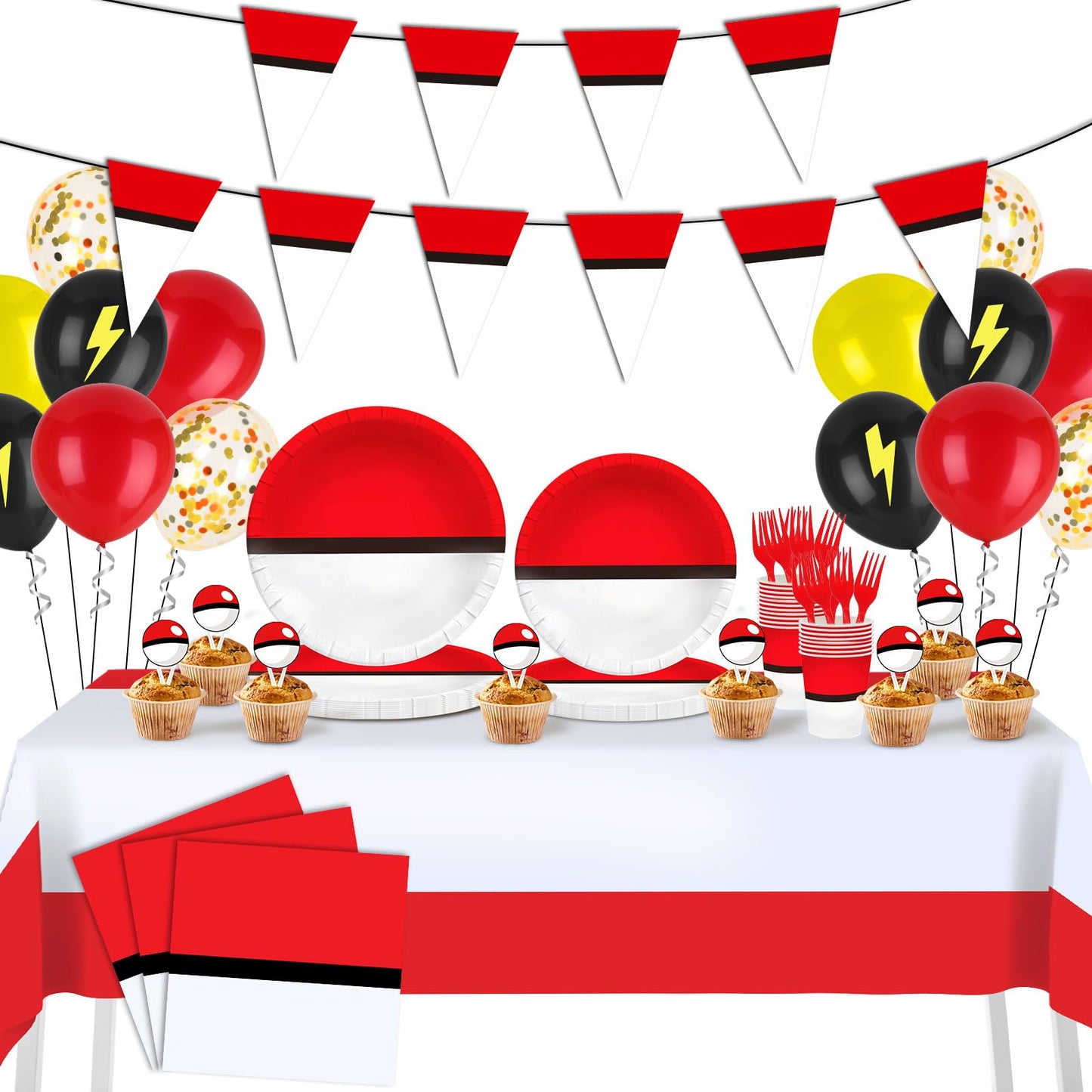 Phiemate 162Pcs Cartoon Animation Birthday Party Kit – Complete Decor for 24 Guests