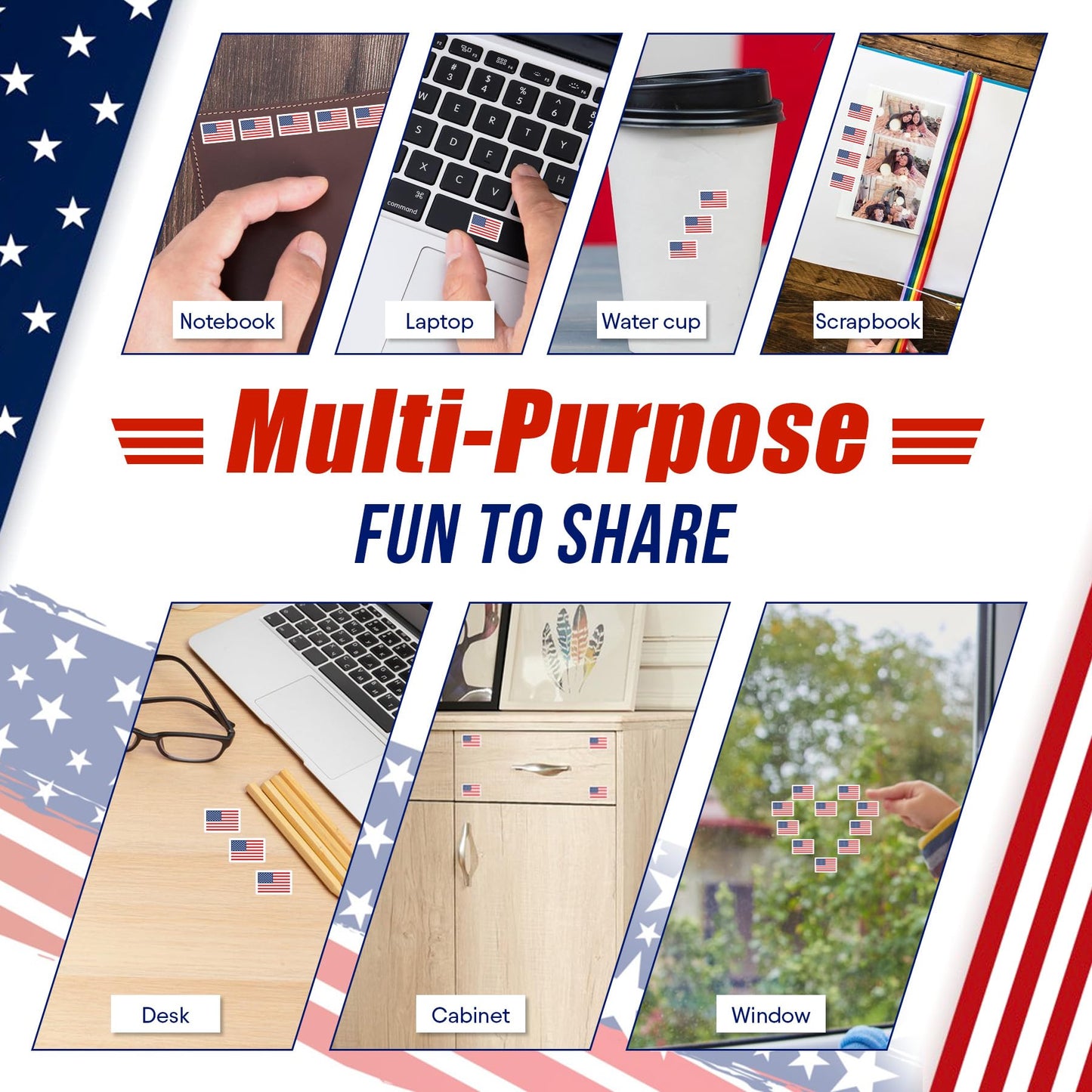 Philbinden 2400 Pcs Mini Patriotic Stickers – 0.5 in 4th of July Self-Adhesive Decals