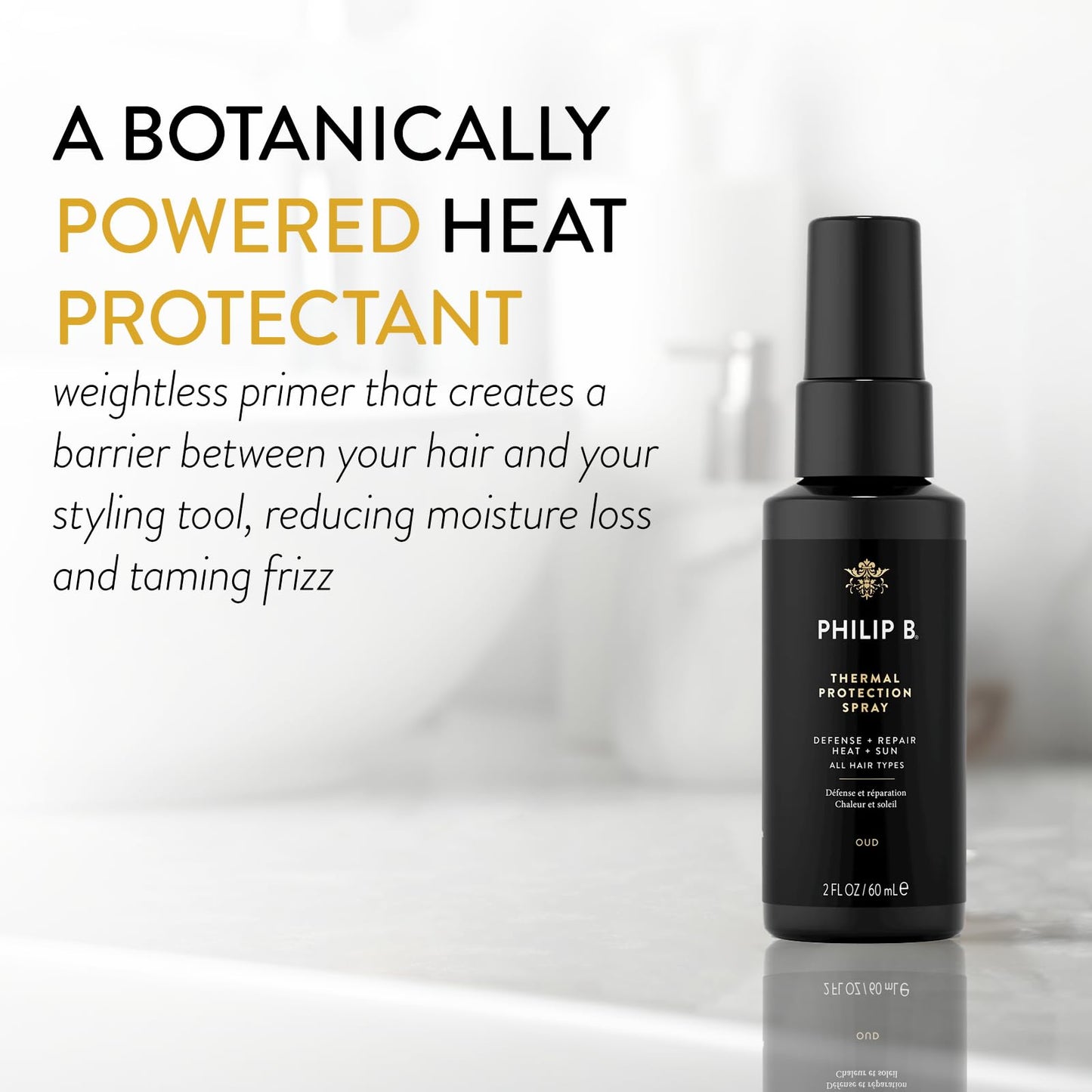 PHILIP B Thermal Protection Spray 2 oz | Pre-Styling Primer for Shine & Heat Defense