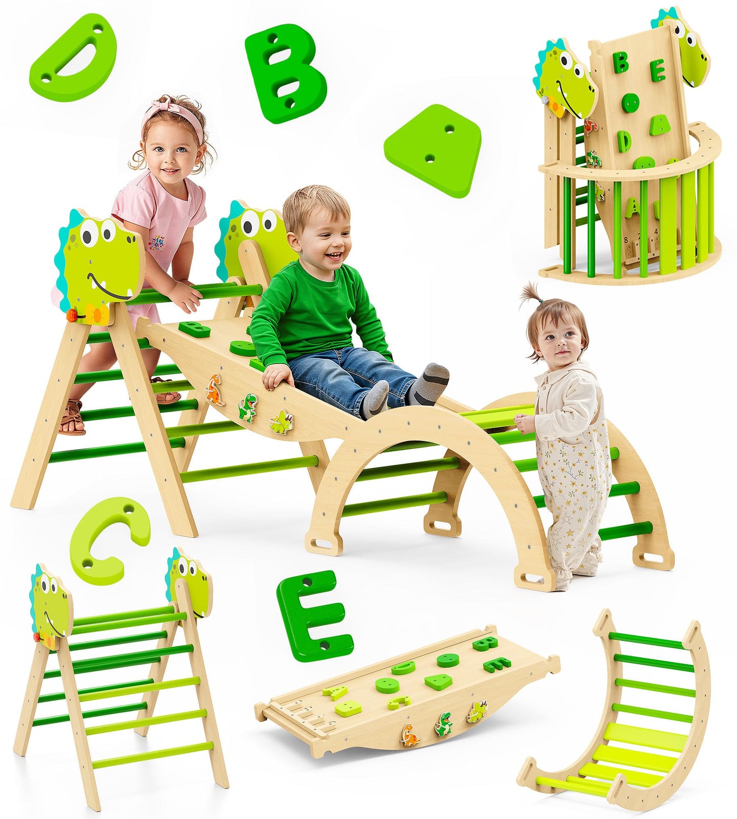 Philnas Pikler Triangle Set – 11-in-1 Montessori Climber for Toddlers