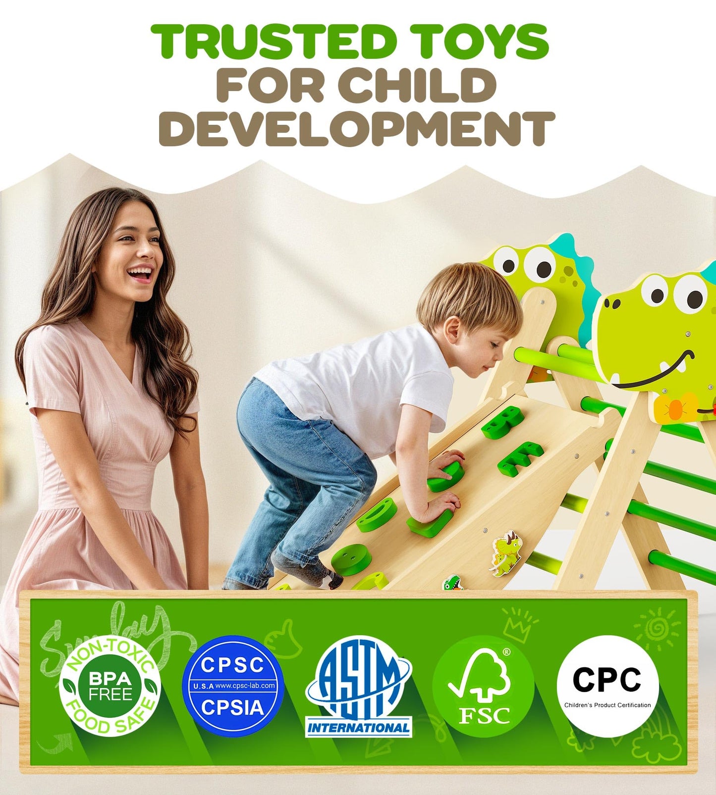 Philnas Pikler Triangle Set – 11-in-1 Montessori Climber for Toddlers