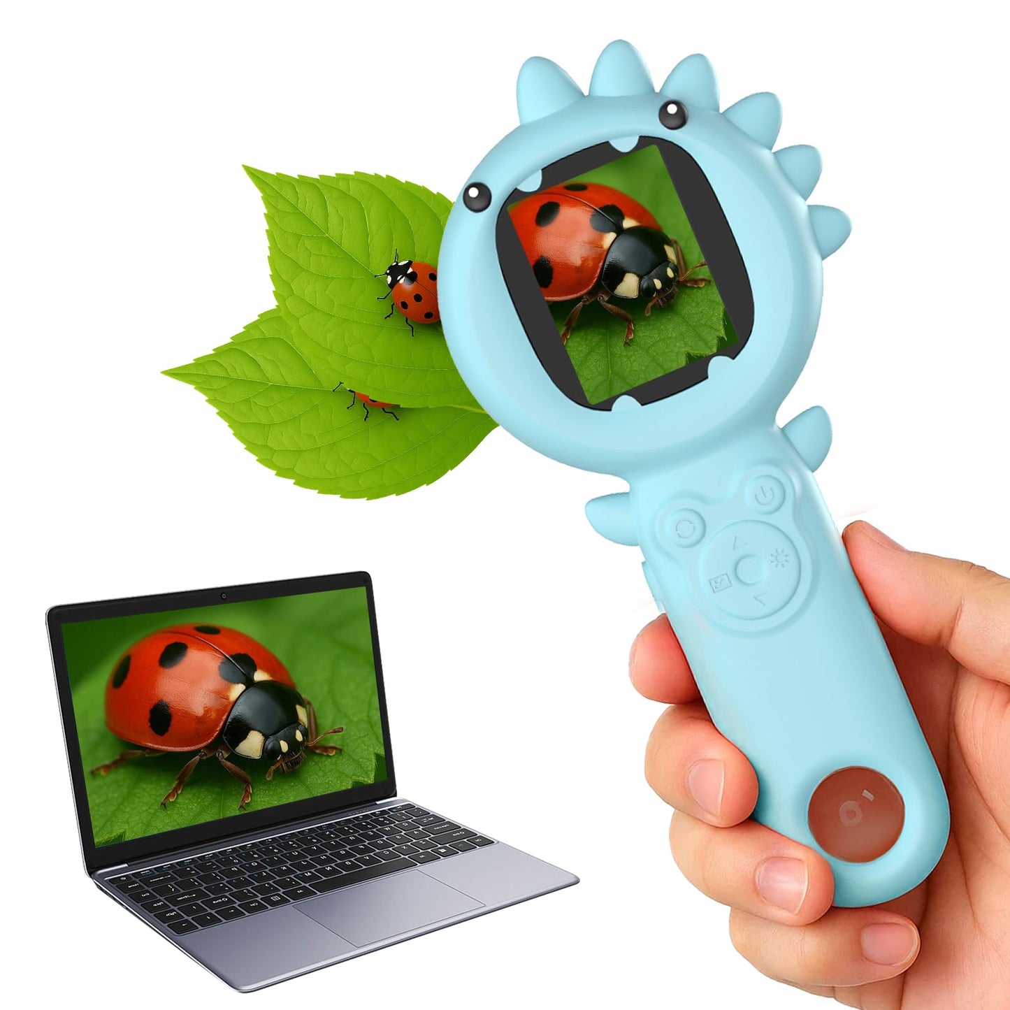 PHNIXGAM 2-in-1 Microscope Camera for Kids – Portable, Multi-Angle Viewing, 500x Magnification