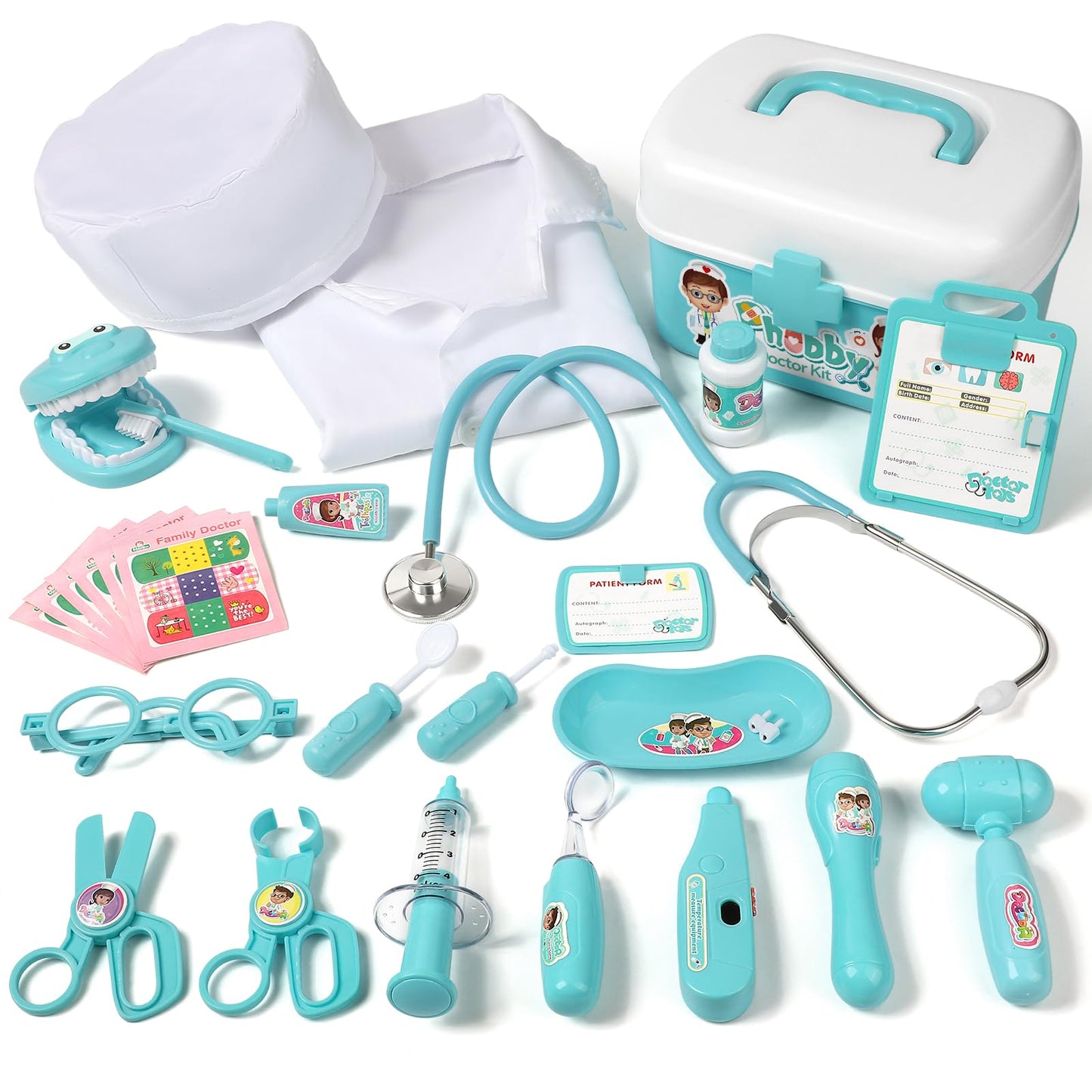 Phobby Durable Doctor Kit for Kids | 27-Piece Pretend Play Medical Set with Real Stethoscope (Ages 3–8)