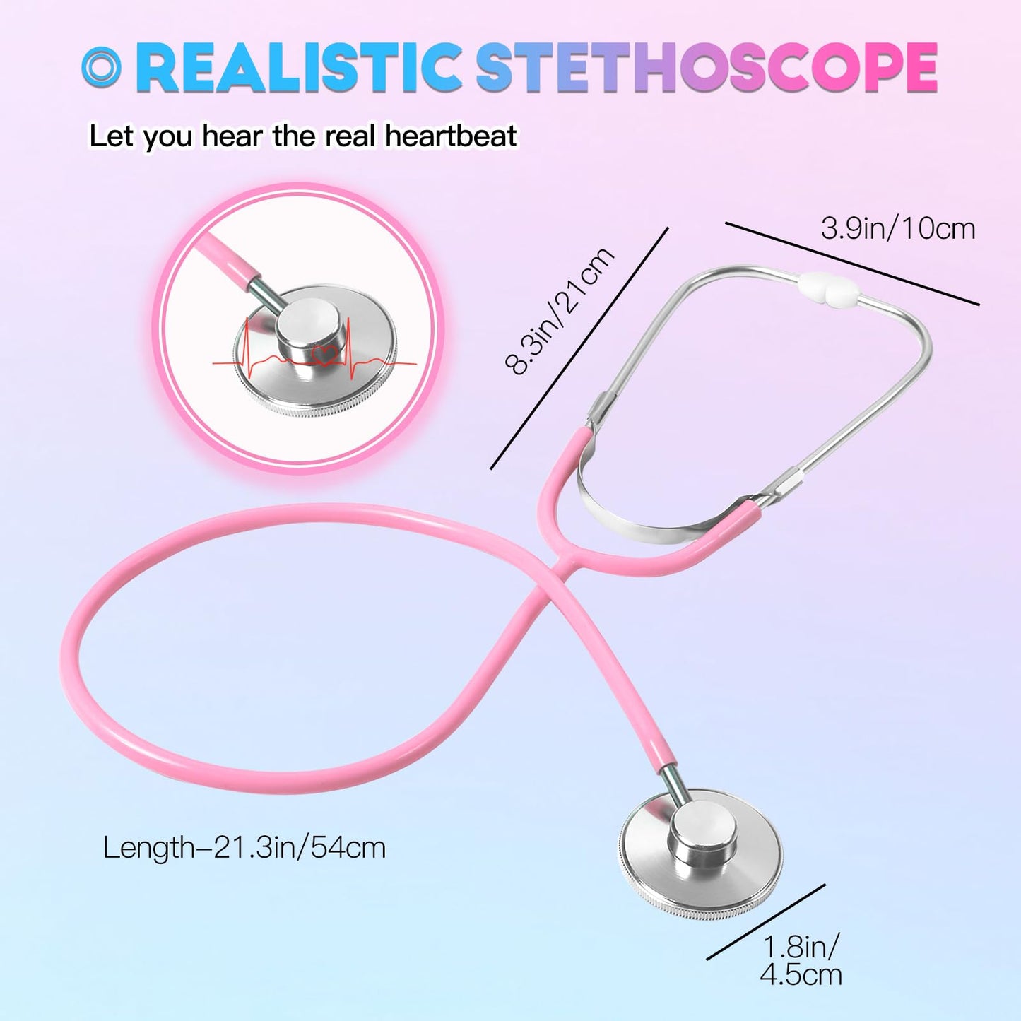 Phobby Kids Stethoscope Toy – 2 Pack Real Working Doctor Play Set (Blue and Pink)