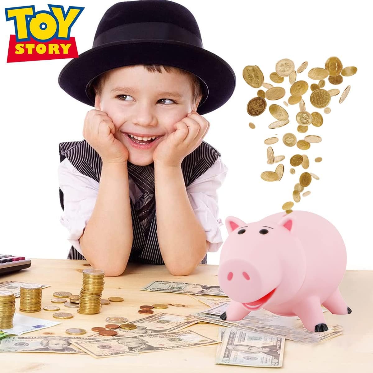 PHOCAS Hairphocas Pink Pig Money Box – Cute Piggy Bank for Kids, Gift Box Included