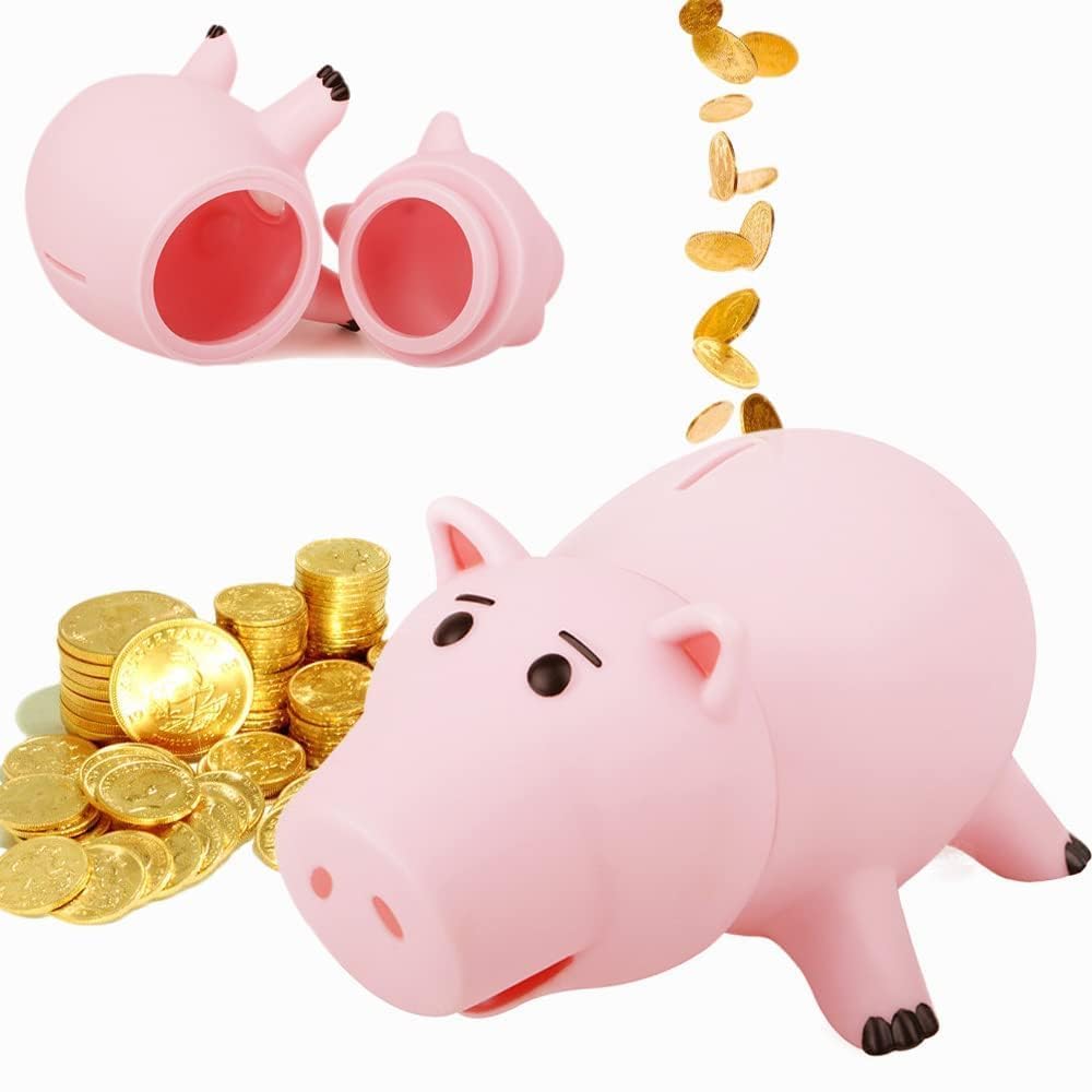 PHOCAS Hairphocas Pink Pig Money Box – Cute Piggy Bank for Kids, Gift Box Included