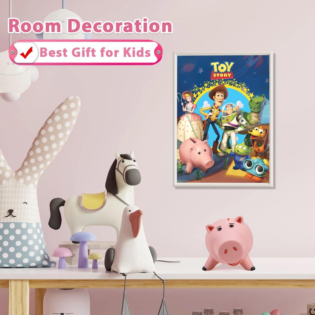 PHOCAS Hamm Piggy Bank – Unbreakable Pink Money Bank for Kids