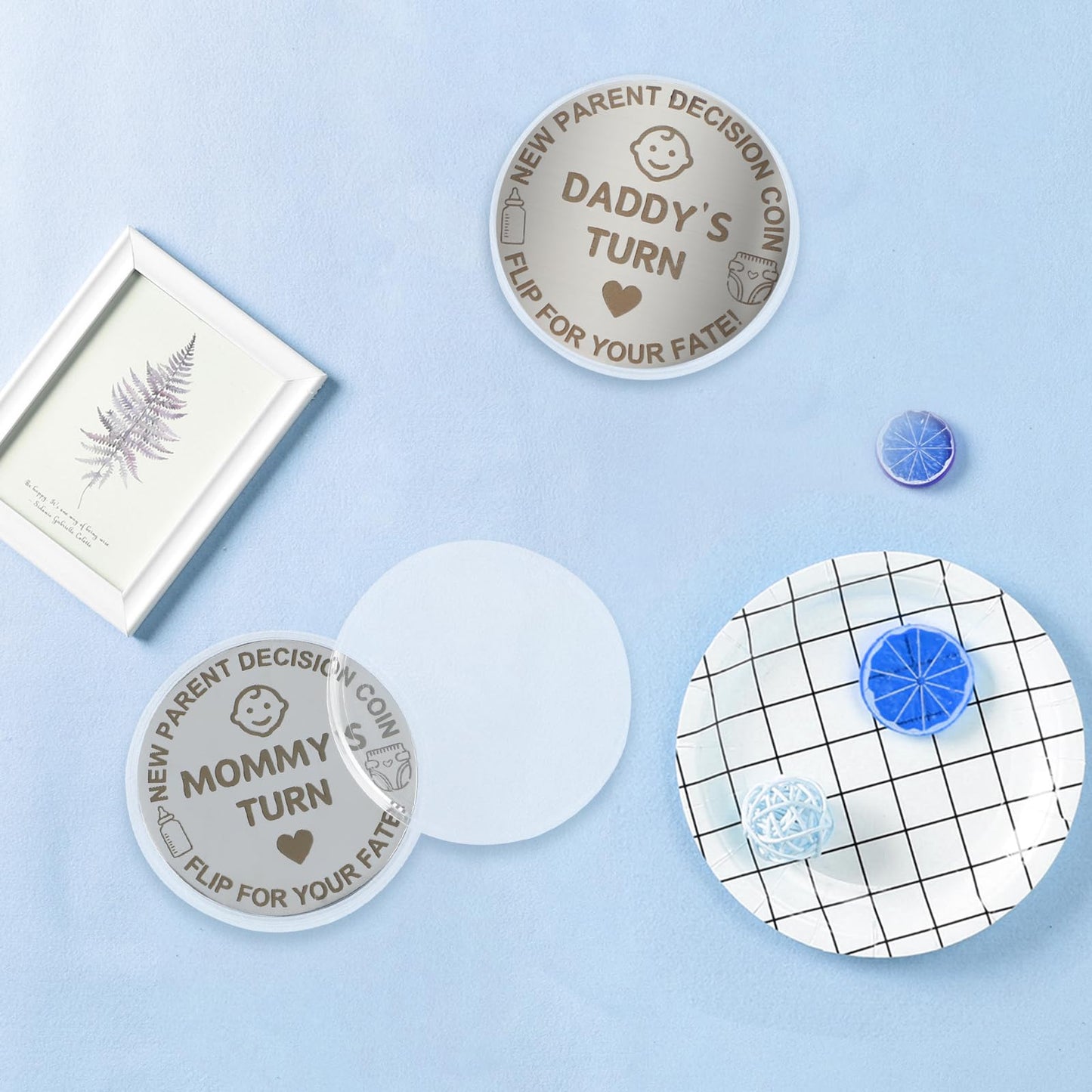 PHOEBUS BABY New Parents Decision Coin – Double-Sided Gift for Mom & Dad