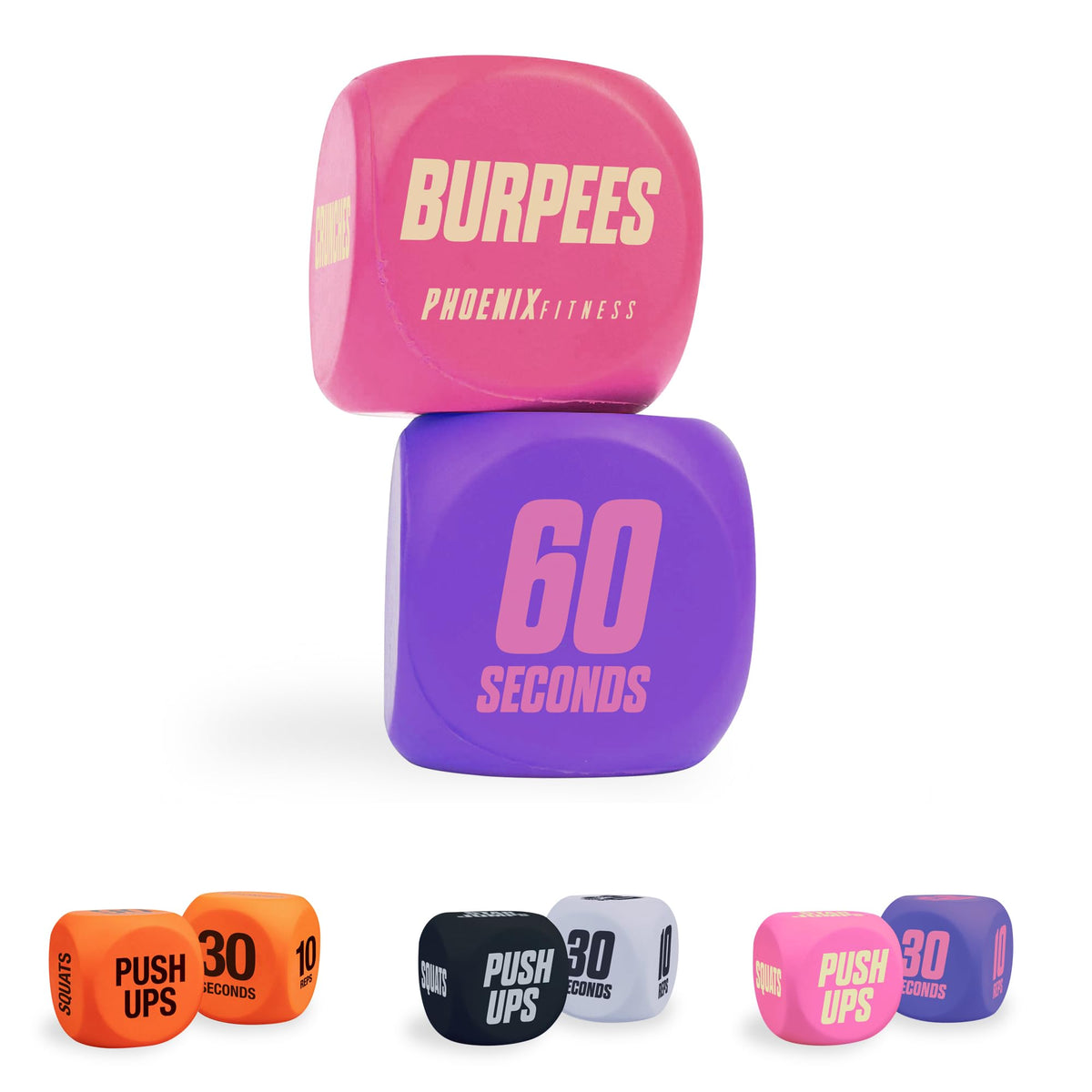 Phoenix Fitness Exercise Dice - Cardio & HIIT Workout Dice for Home, Gym & Classes (Pink)
