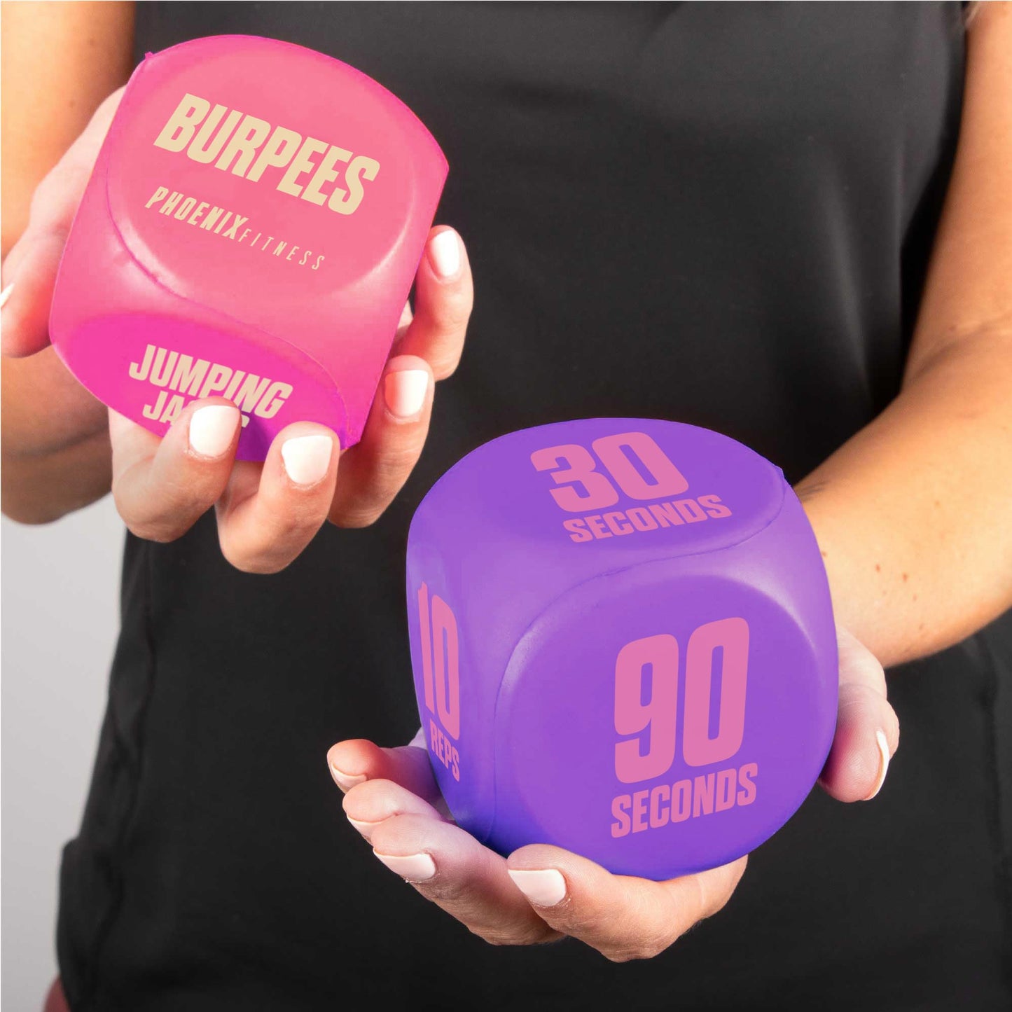 Phoenix Fitness Exercise Dice - Cardio & HIIT Workout Dice for Home, Gym & Classes (Pink)