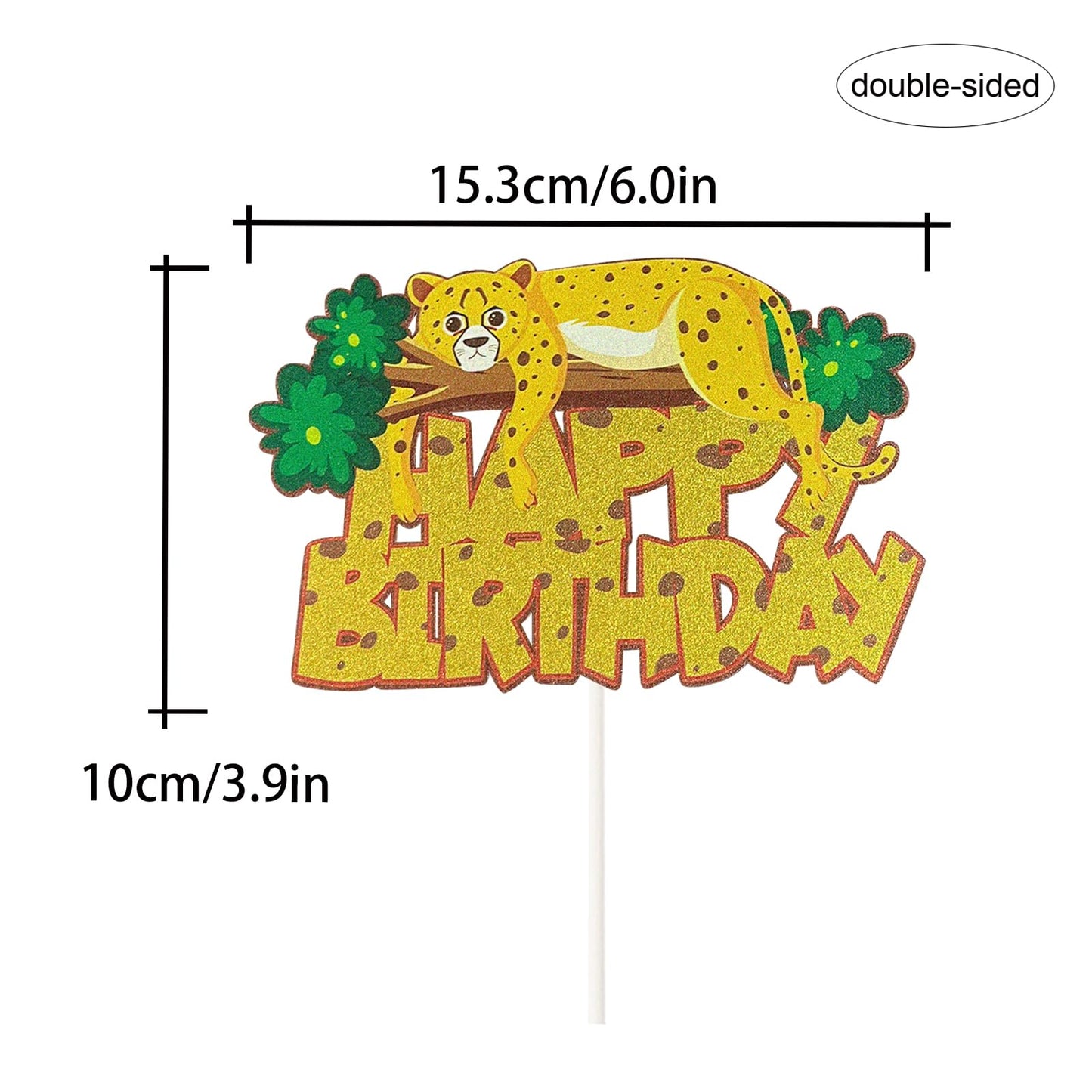 PHOHUI HAVE A NICE TIME Cheetah Cake Topper – Leopard Print Forest Animals Birthday Topper for Cakes and Cupcakes