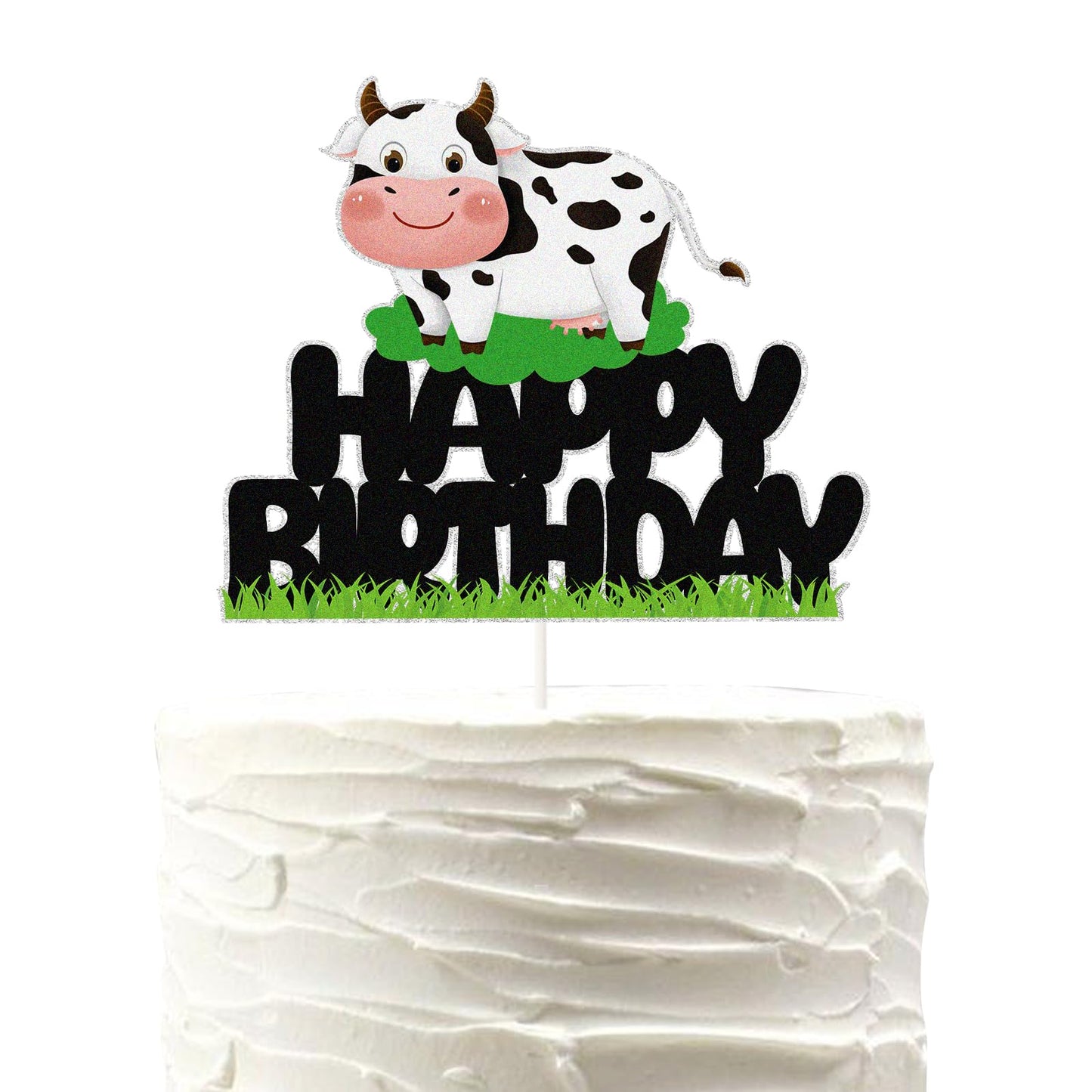PHOHUI HAVE A NICE TIME Cow Birthday Cake Topper – Farm Animal Cupcake Picks