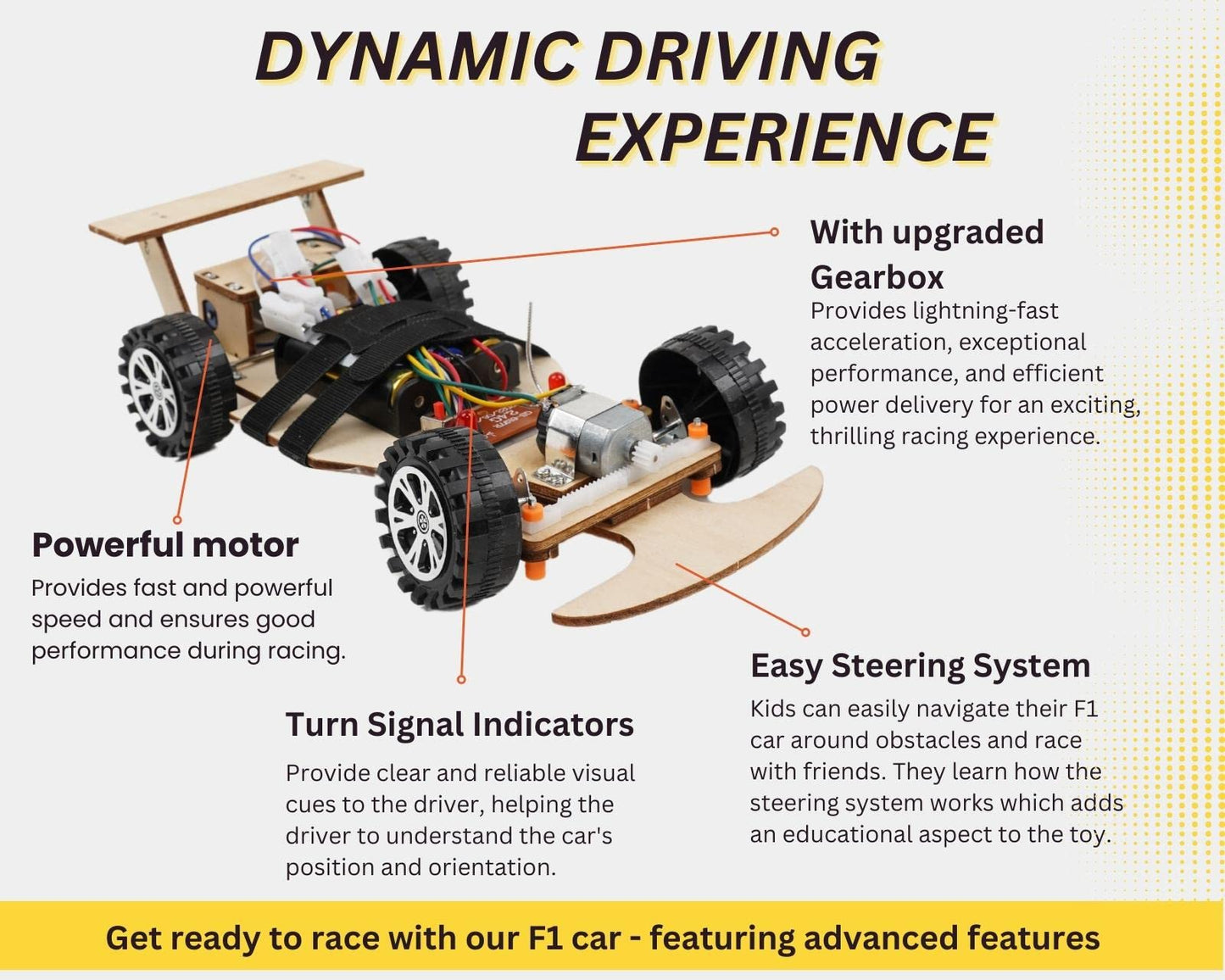 Pica Toys F1 Wireless RC Car Kit | STEM Building Project for Kids & Students